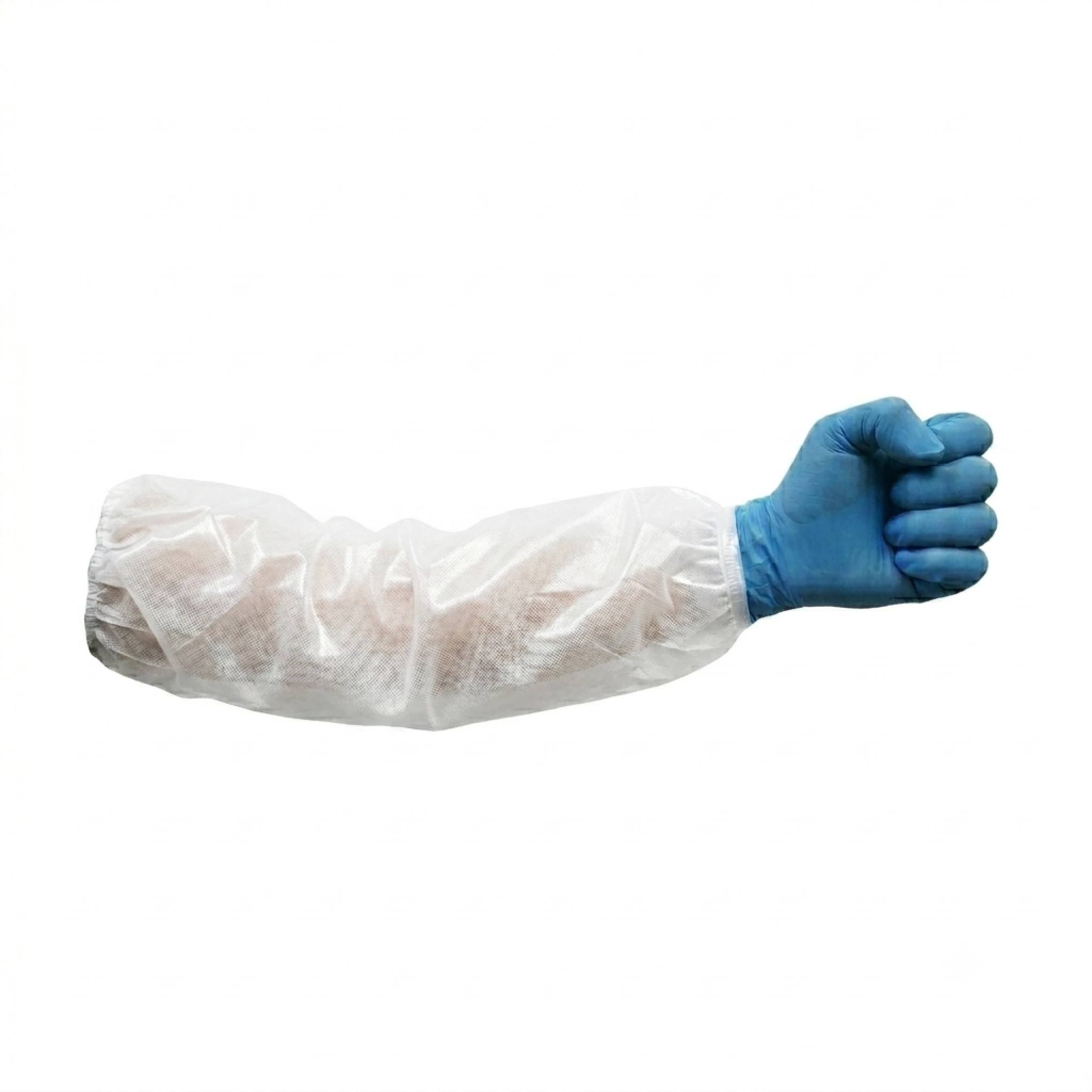 18" White PE / Spunbonded Polypropylene Disposable Sleeves <br> 37580