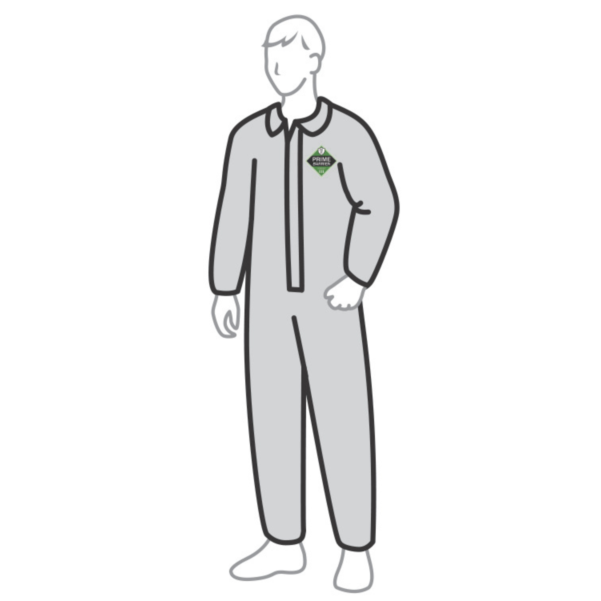 SMS Coverall <br> Collar With Elastic Wrists and Ankles<br> Zipper Front <br> 39345