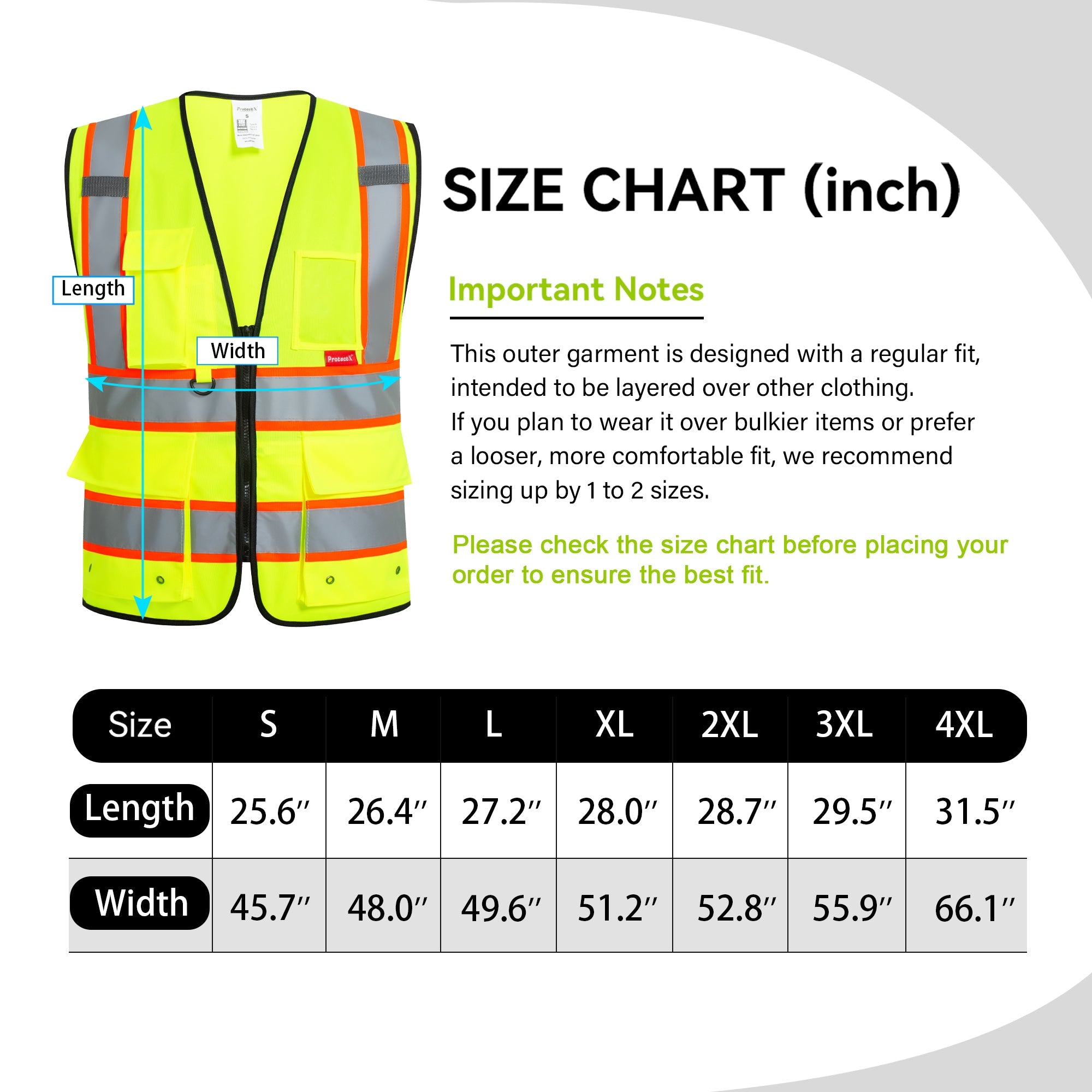 ProtectX 9 Pockets Green Safety Vest for Men Women High Visibility Reflective Vest for Construction Work Class 2<br>SV-120-SS9-GN-01