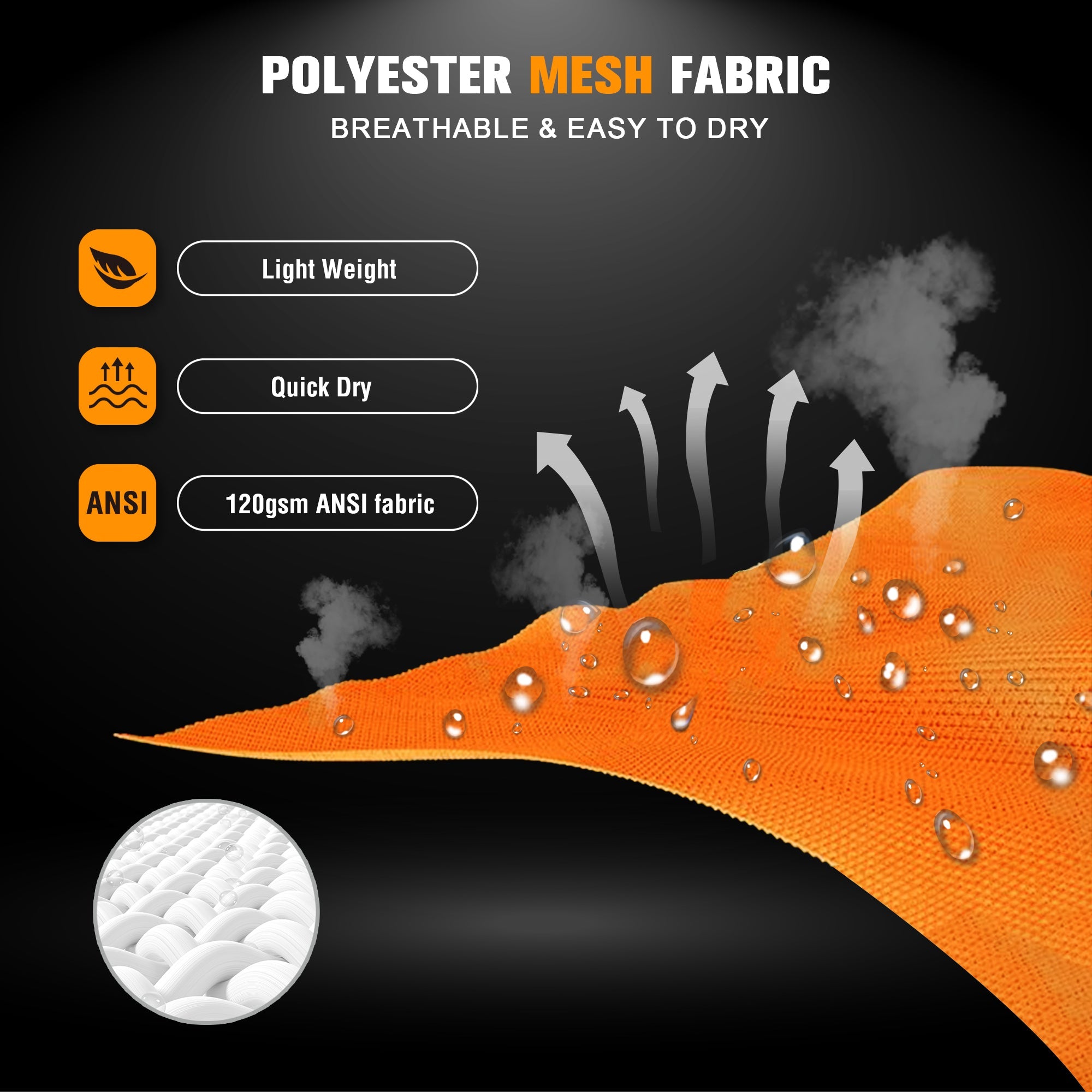 ProtectX Neon Orange Safety Vest for Men Women ANSI Class 2 High Visibility Mesh Reflective Construction Vest with 4 Pockets <br>SV-120MM4-OROR-01