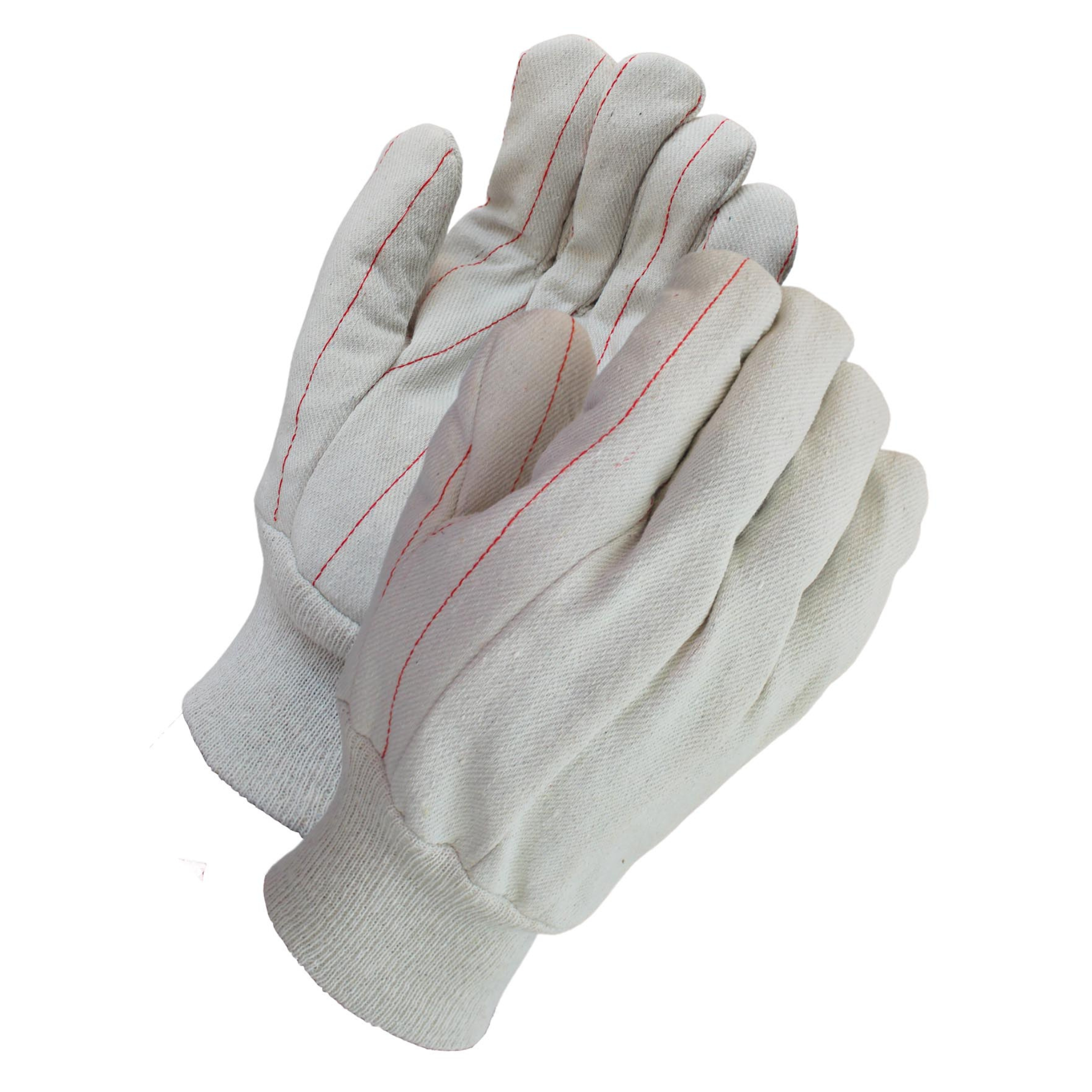 White Double Palm <br> Canvas Gloves With Knit Wrist<br> 6540