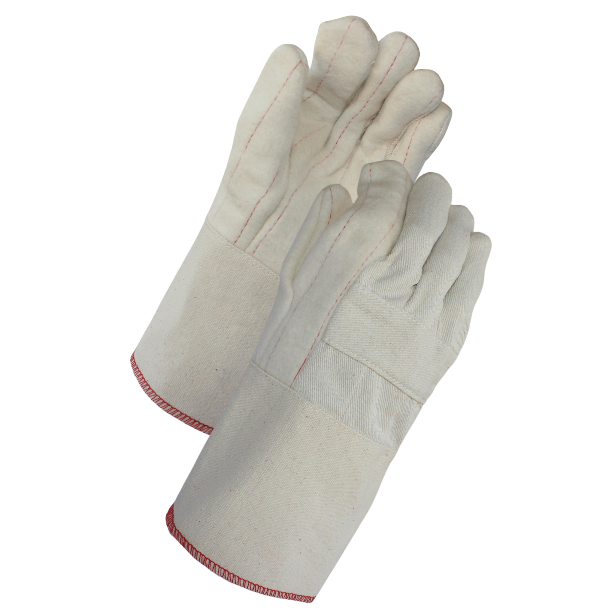 28 oz. White Hotmill With Burlap Lined<br> 4 1/2" Heavy Canvas Gauntlet Cuff <br> 6586