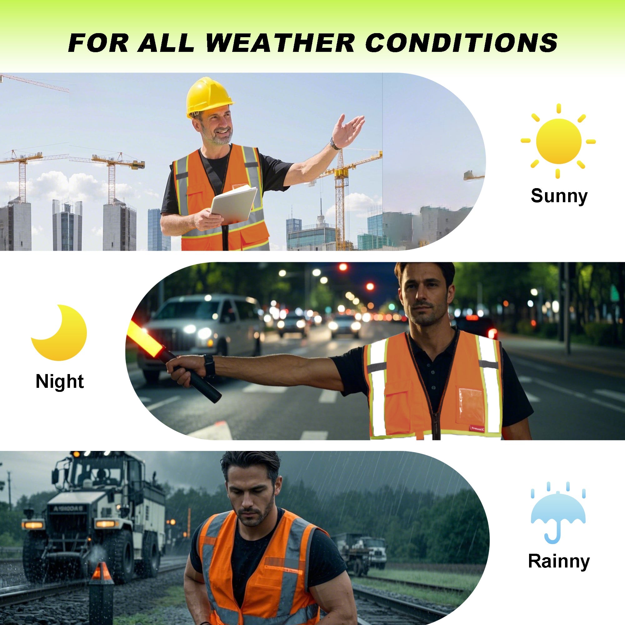 ProtectX 9 Pockets Orange Safety Vest for Men Women High Visibility Reflective Vest for Construction Work Class 2<br>SV-120-SS9-OR-01