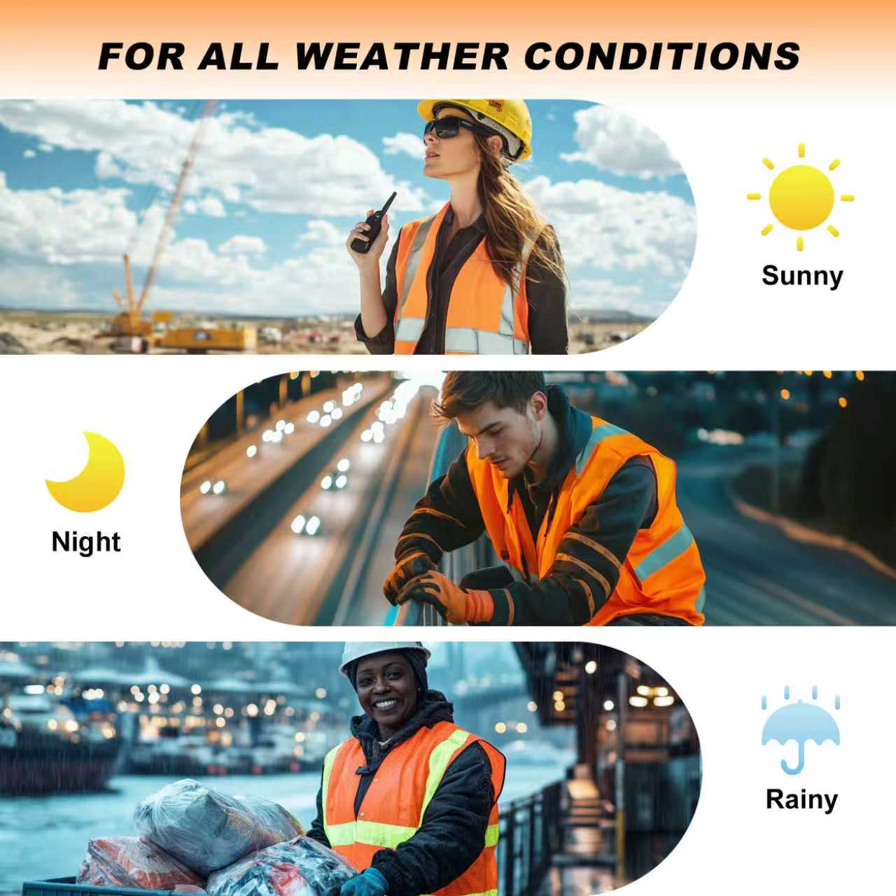 ProtectX Neon Orange Safety Vest for Men Women ANSI Class 2 High Visibility Mesh Reflective Construction Vest with 4 Pockets <br>SV-120MM4-OROR-01