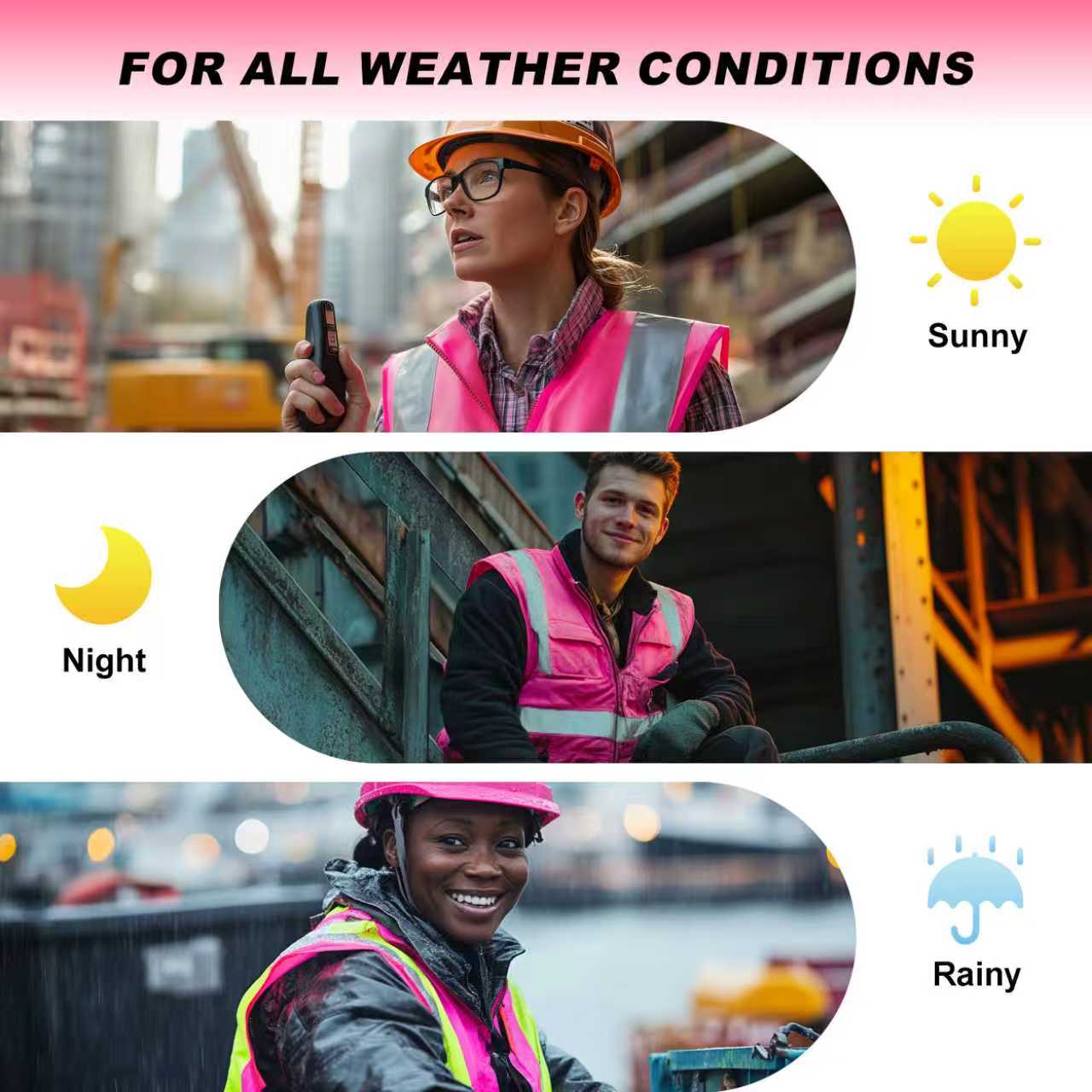 ProtectX Safety Vest for Men Women High Visibility Mesh Reflective Construction Vest with 4 Pockets<br>SV-120MM4-PKPK-01
