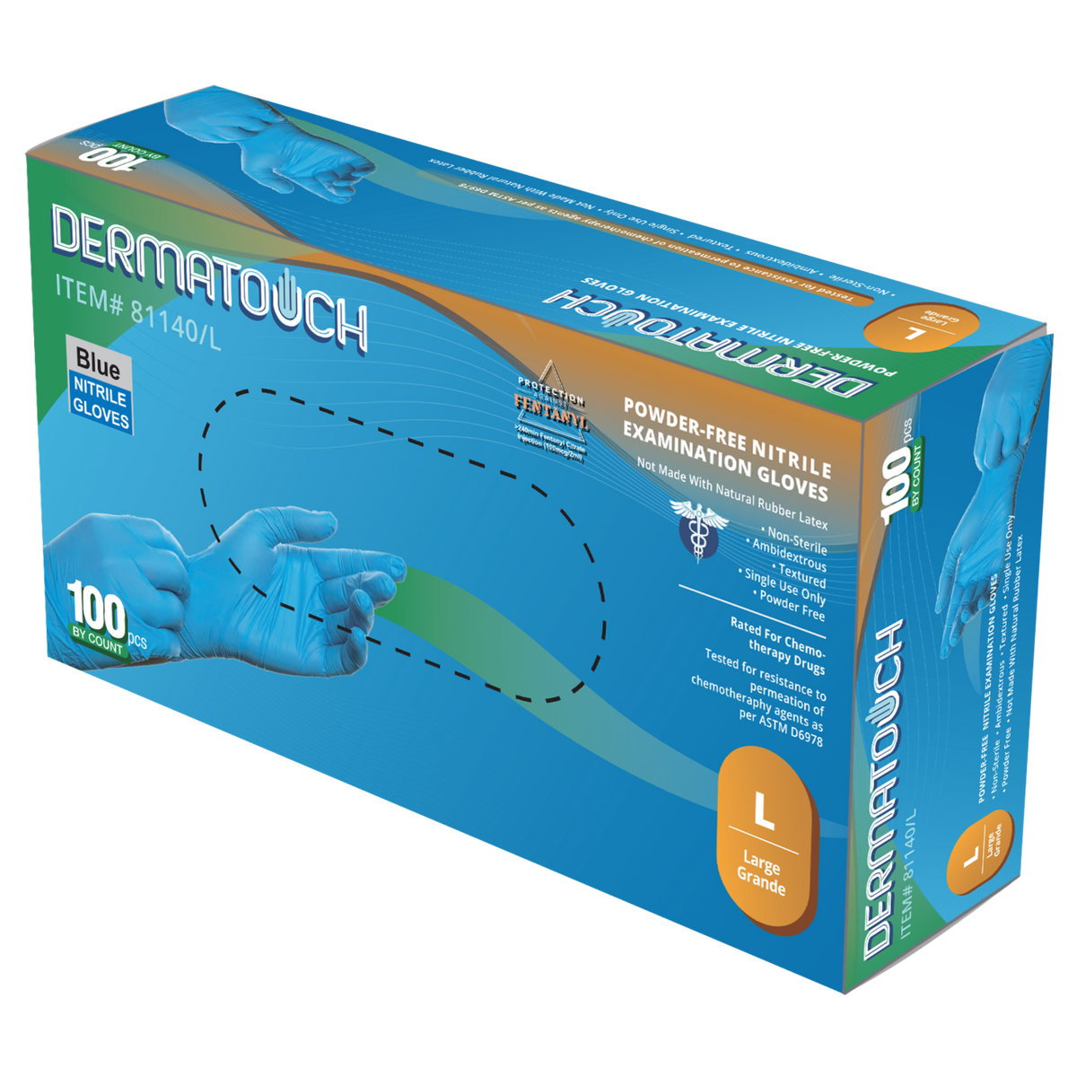 4 Mil Blue Nitrile Examination <br> Gloves Powder-Free <br>81140