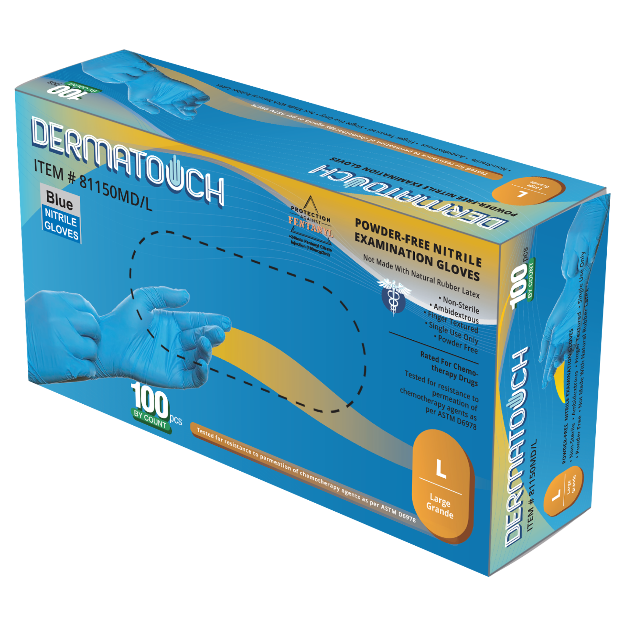 5 Mil Blue Nitrile Examination<br> Gloves – Powder-Free <br> 81150MD