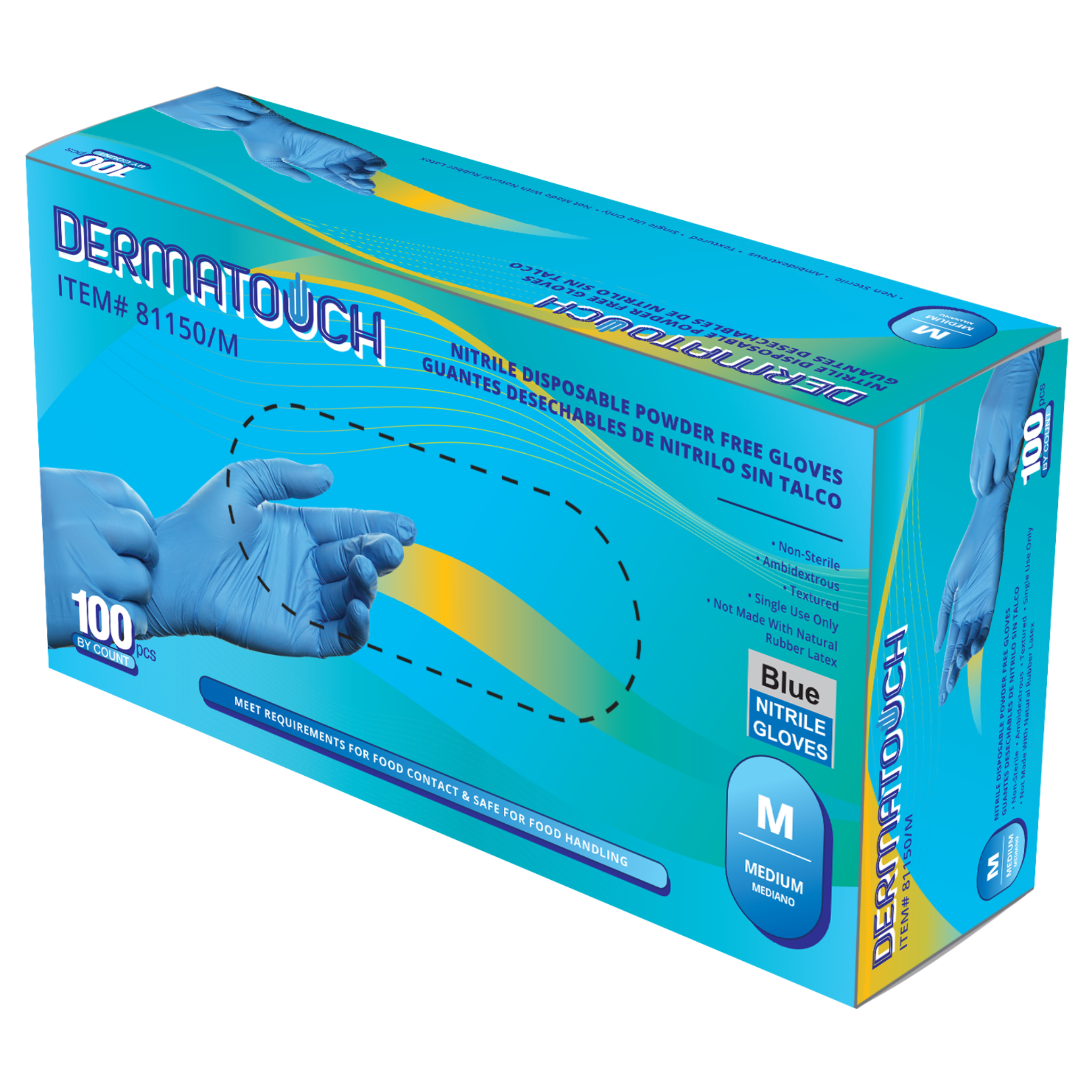 5 Mil Blue Nitrile Disposable <br> Gloves – Powder-Free <br> 81150