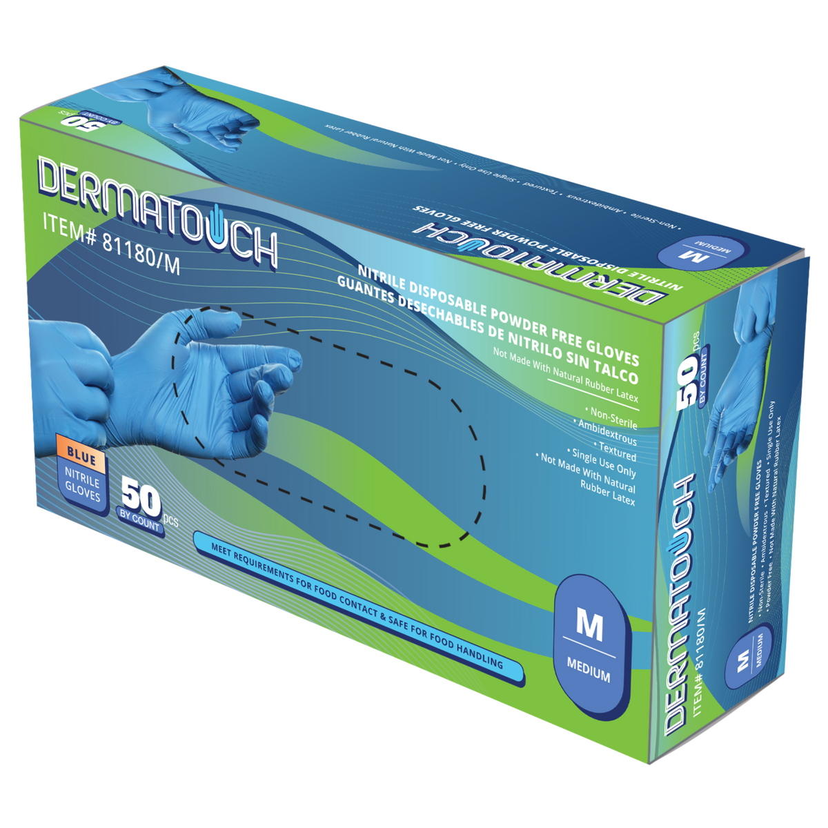 8 Mil Blue Nitrile Disposable <br> Gloves – Powder-Free <br> 81180