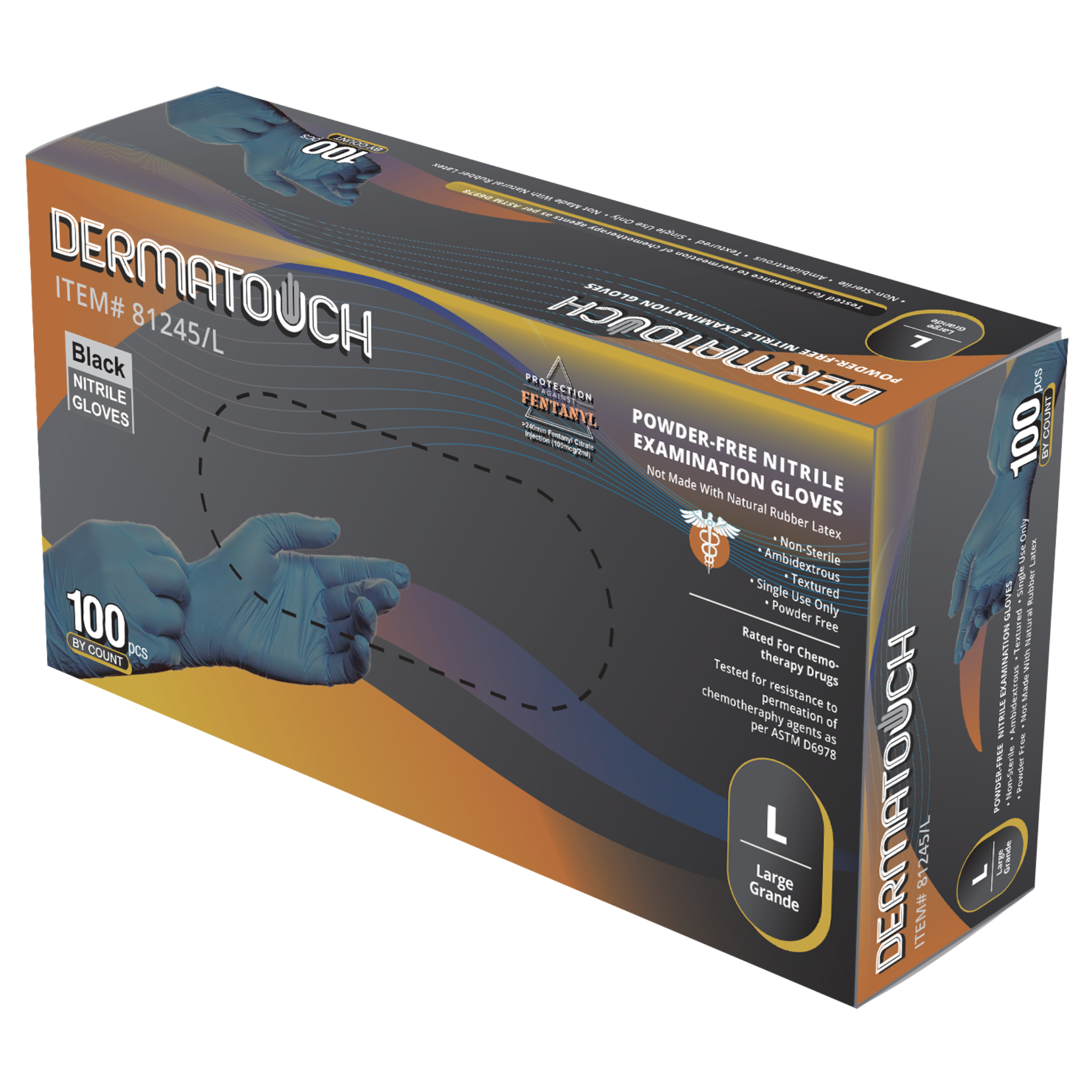 4.5 Mil Black Nitrile Examination <br> Gloves – Powder-Free <br> 81245