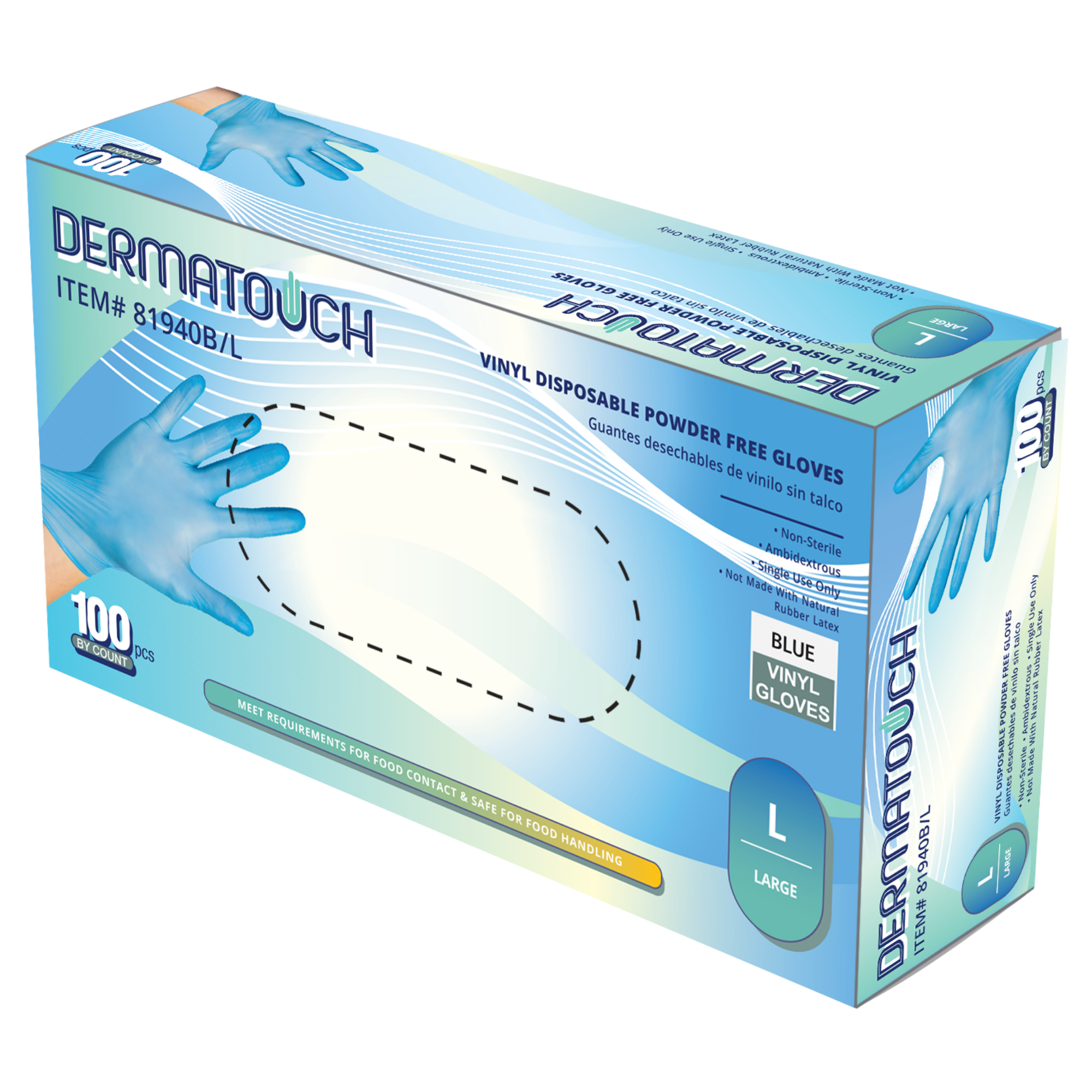 4 Mil Blue Vinyl Disposable <br> Gloves - Powder-Free <br>81940B
