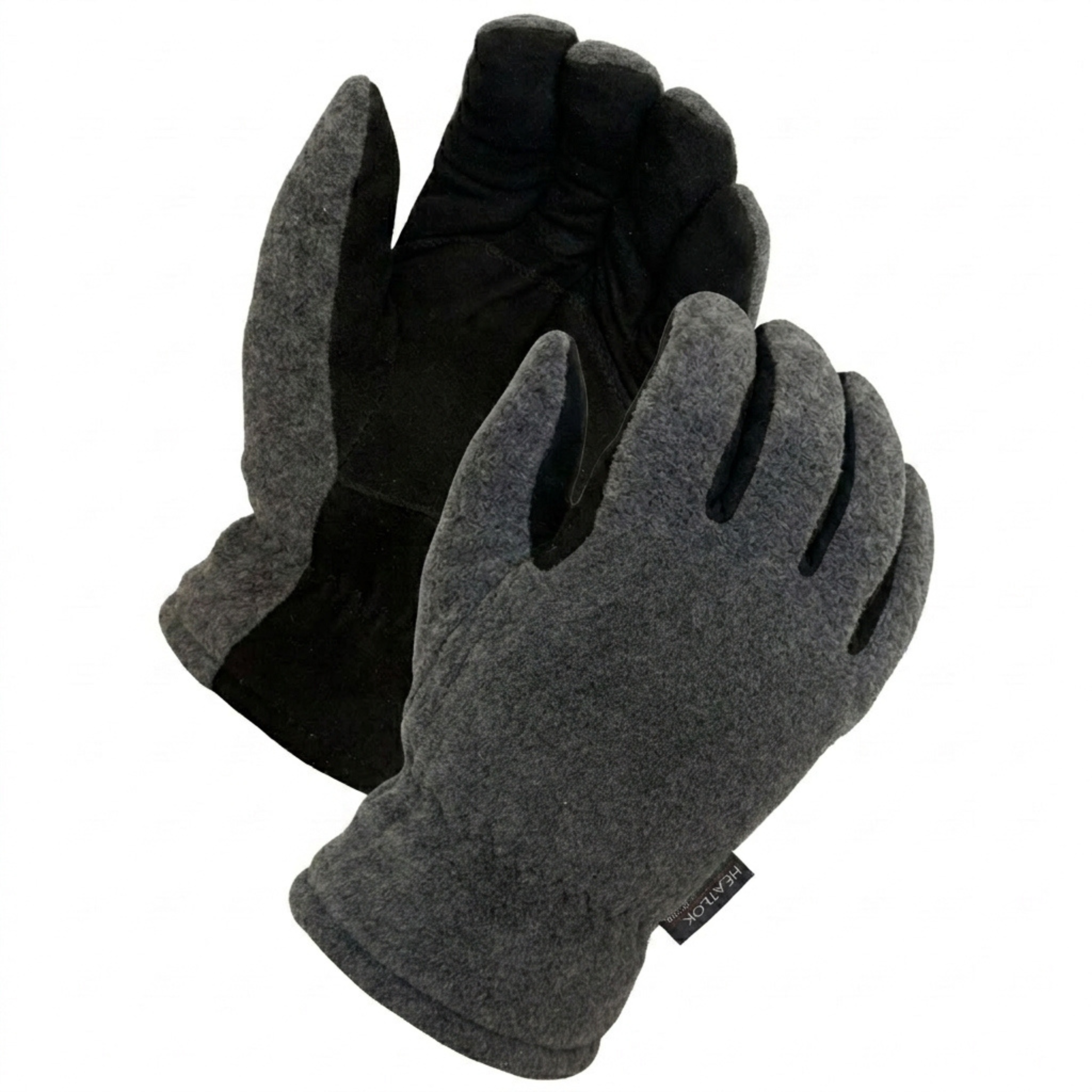 Black Deer Split Palm with Gray Fleece Back and Heatlok Lined <br> 8958