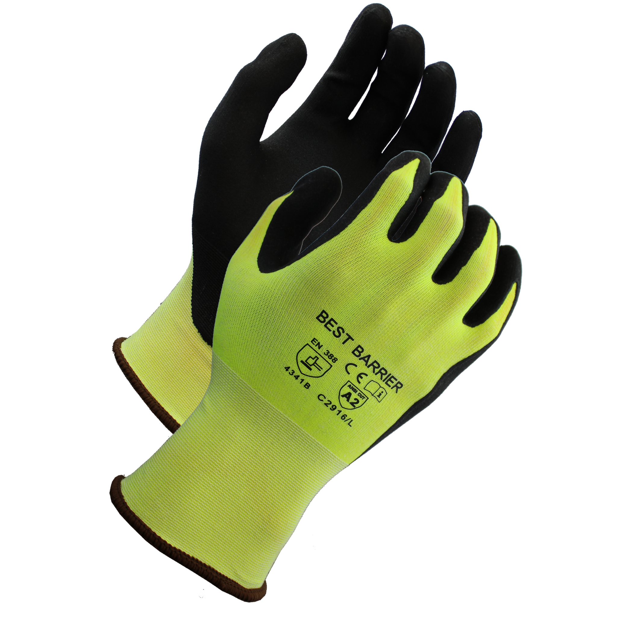 Cut Level A2, 18 Gauge, Black <br>Micro-Foam  Nitrile <br> Coated Gloves <br> C2916