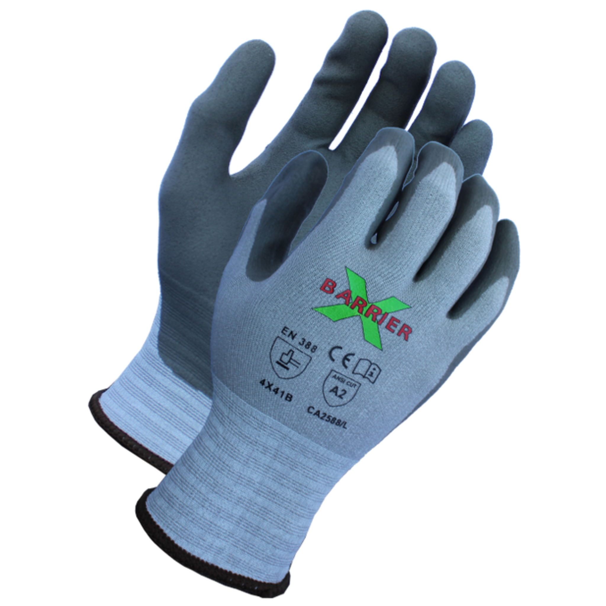 Cut Level A2, 18 Gauge, Gray <br> Luxfoam Coated Gloves <br> CA2588