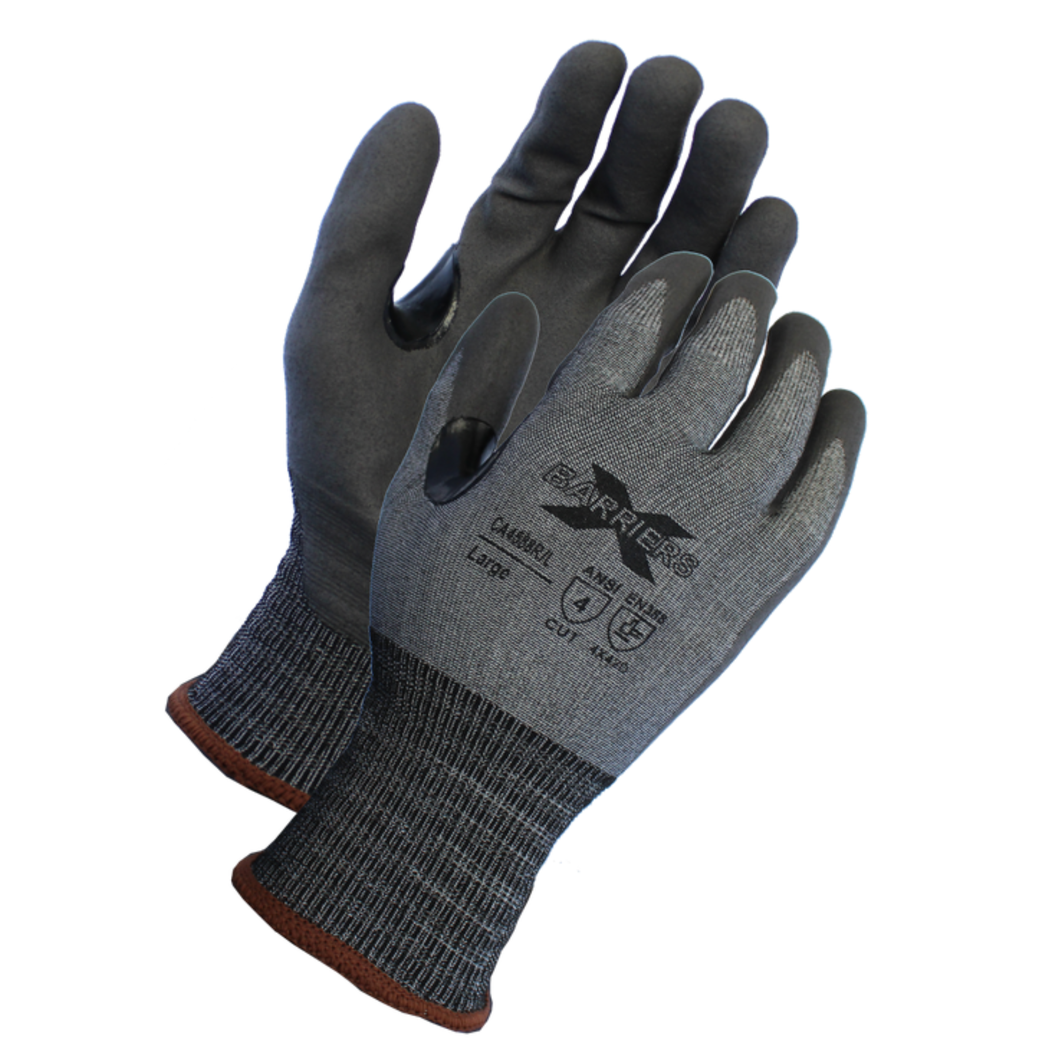 ANSI Cut A4, 18 Gauge, Gray Luxfoam Coated Gloves With Reinforced Thumb Crotch <br> CA4588R