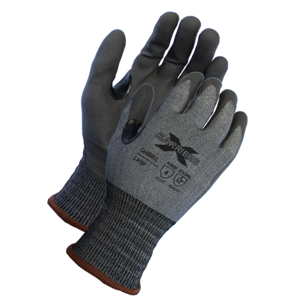 ANSI Cut A4, 18 Gauge, Gray Luxfoam Coated Gloves With Reinforced Thumb Crotch <br> CA4588R