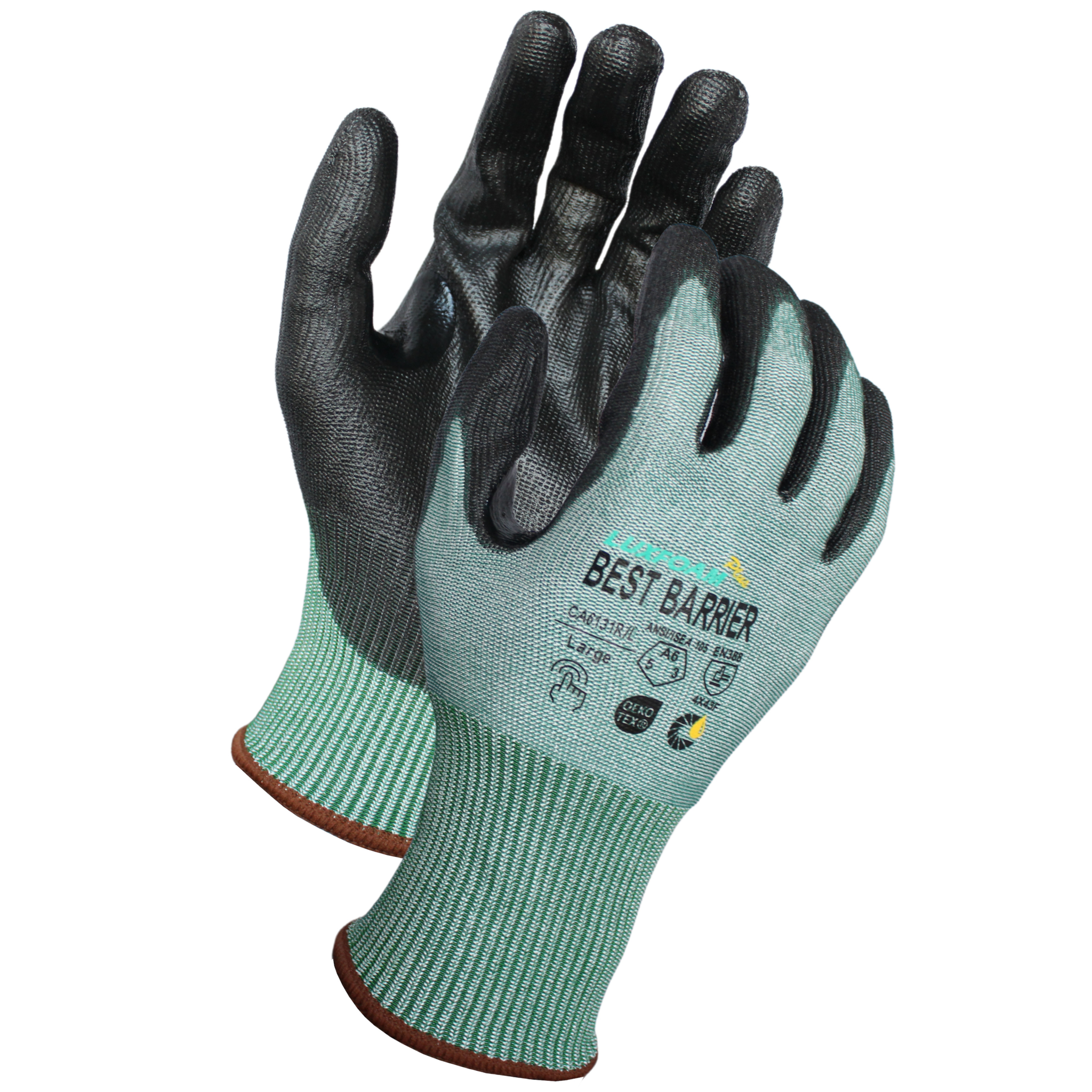 Cut Level A6, 13 Gauge, Black <br> Luxfoam Plus Coated Gloves <br> CA6131R