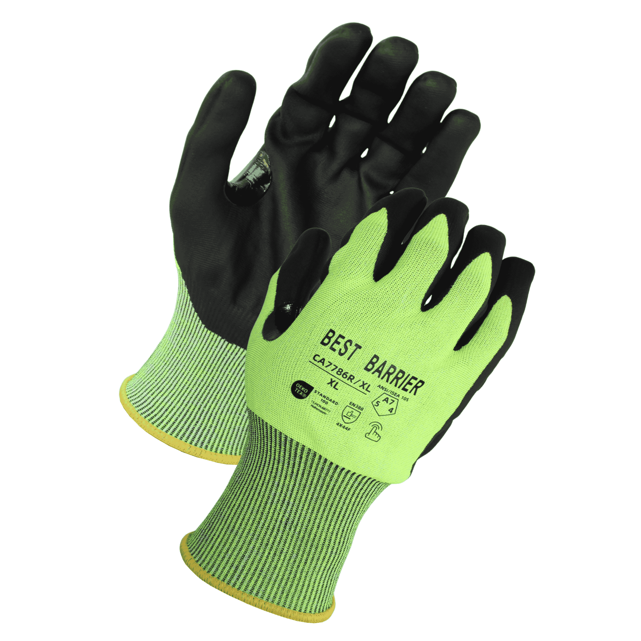 ANSI Cut A7, 18 Gauge Black  <br>Micro-Foam Nitrile Coated Gloves <br> CA7786R