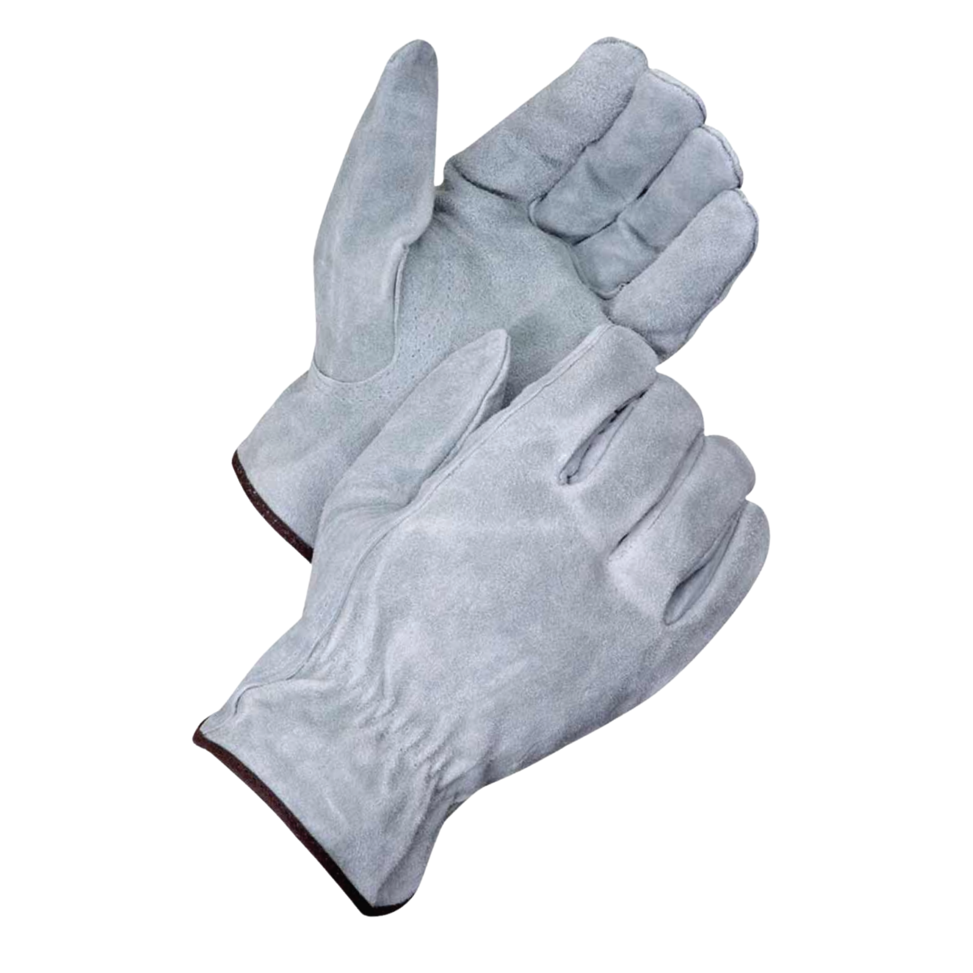 Split Gray Cowhide Leather with Shirred Elastic Back Driver Gloves<br> CH9269