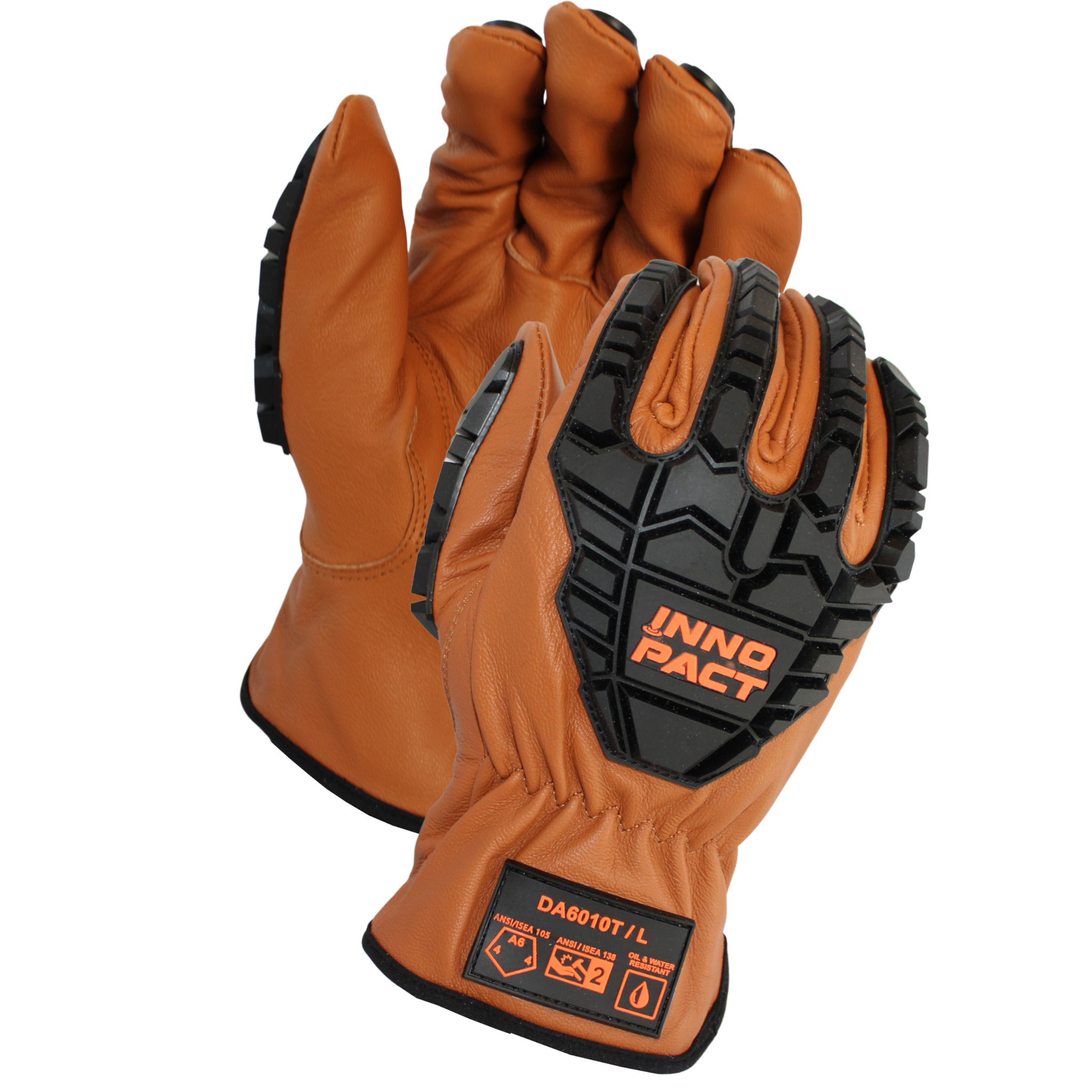 ANSI Cut A6 Brown Goatskin Leather<br> Drivers Gloves With TPR Impact Protection <br> DA6010T