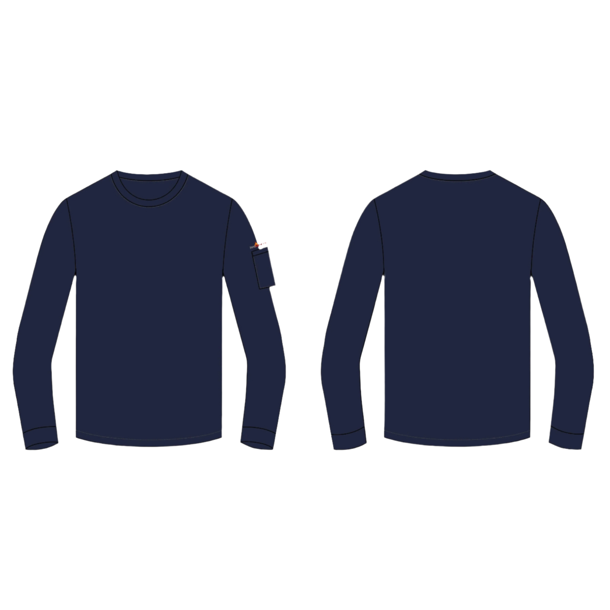 FR Cotton Knit Shirt <br> With Aramid Stitching <br> Sleeve Scribe Pocket <br> and Printed Logos <br> FR CREWNECK