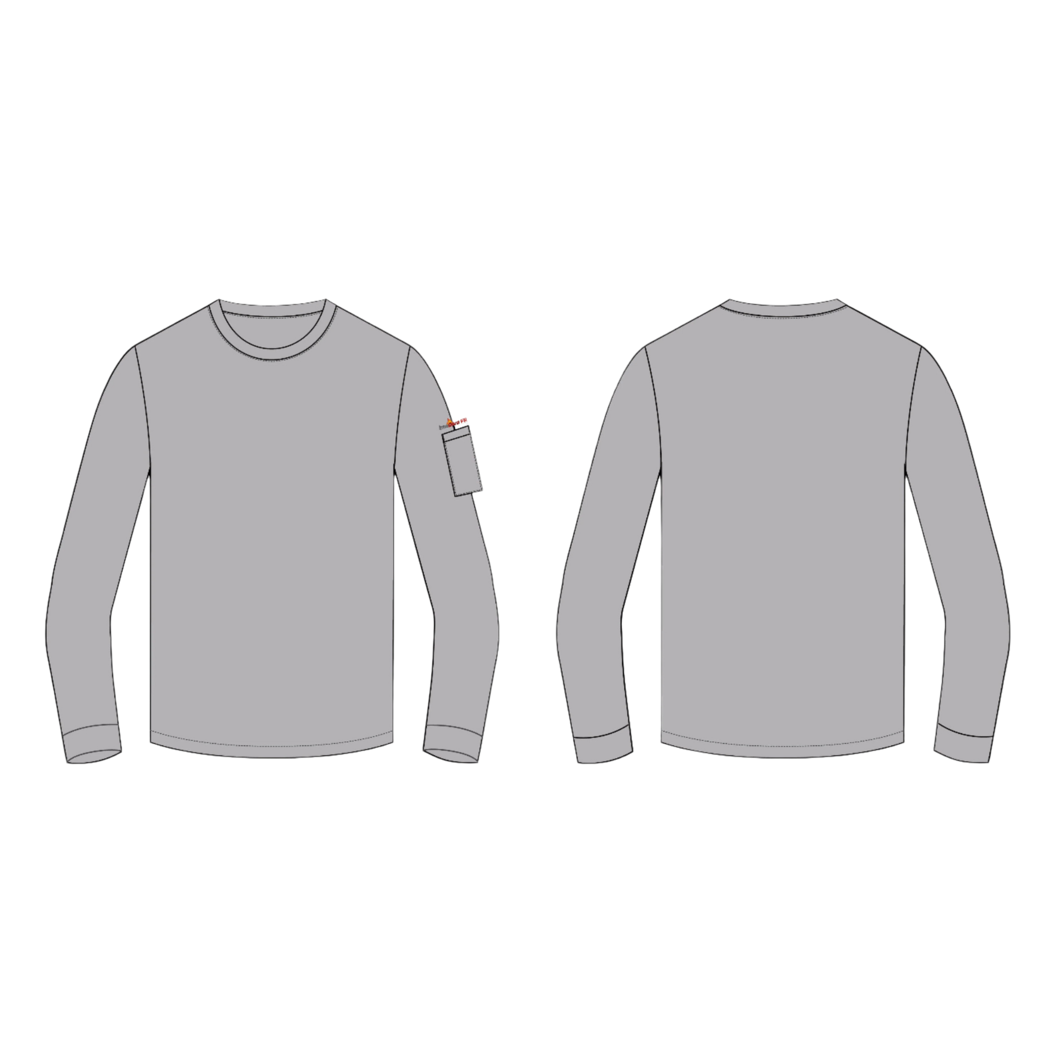 FR Cotton Knit Shirt <br> With Aramid Stitching <br> Sleeve Scribe Pocket <br> and Printed Logos <br> FR CREWNECK