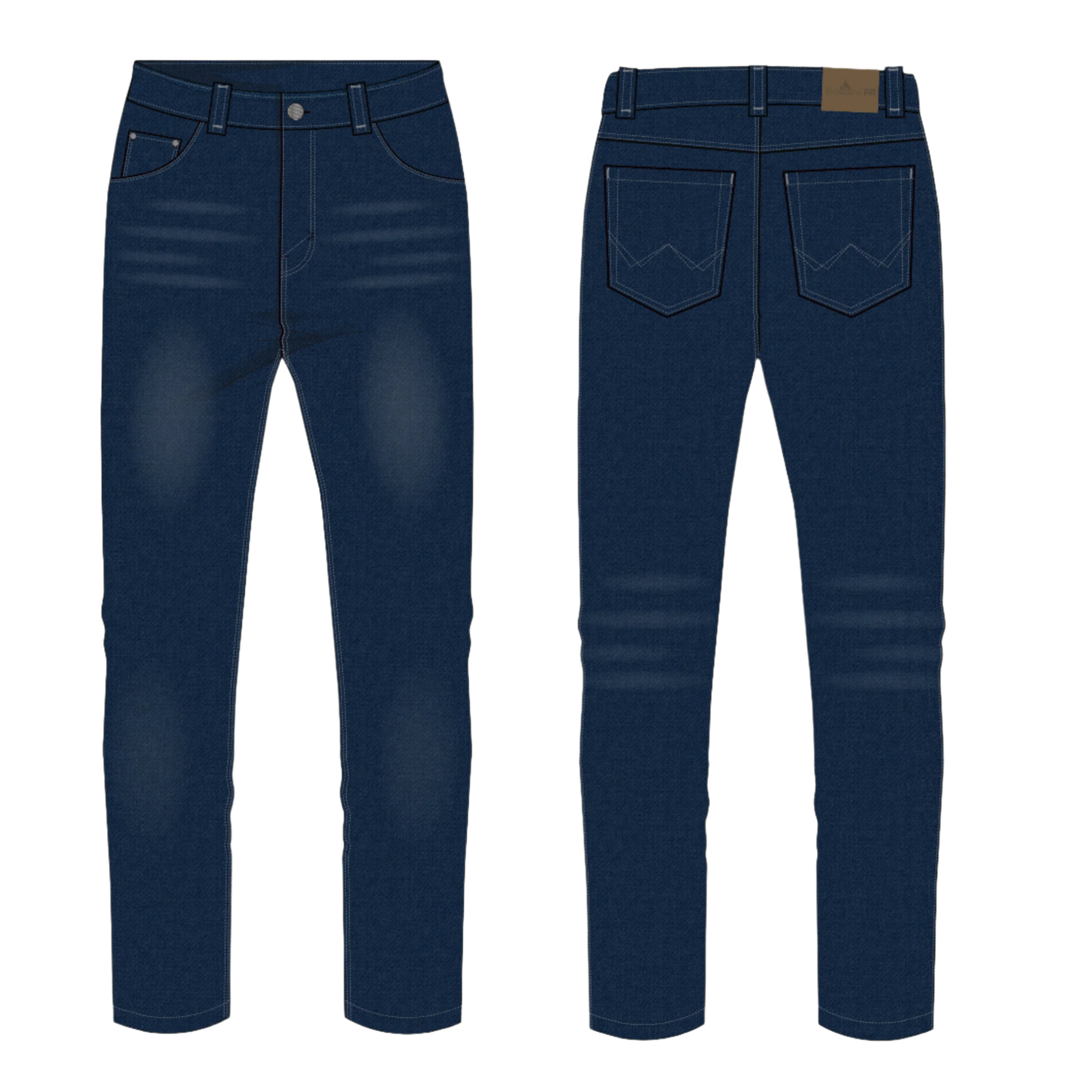 FR Denim Jeans Relaxed Fit <br> With Brass Zipper <br> FR30JN