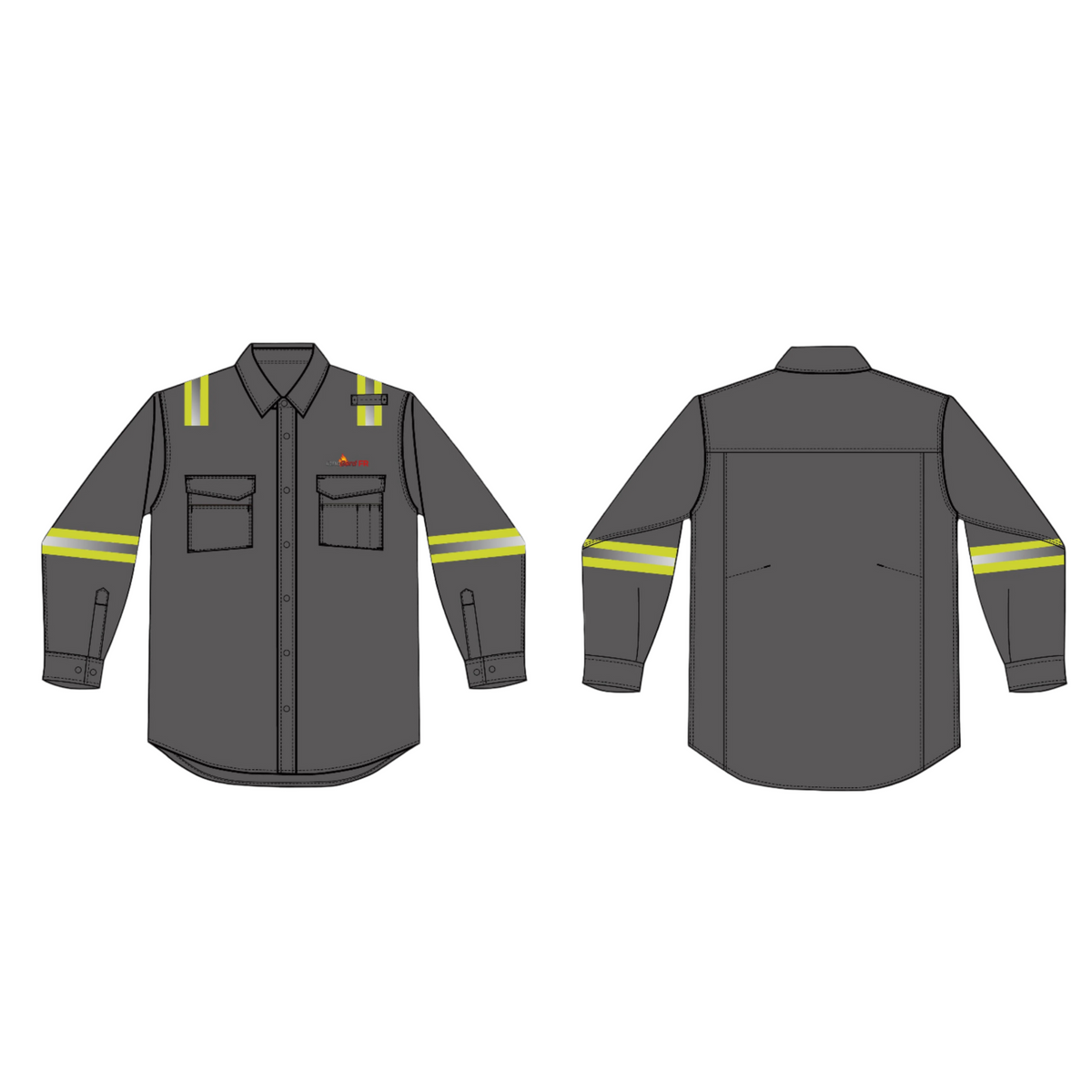 FR Cotton Nylon <br> Ripstop Shirt With <br> Button Front Action <br> Back Aramid Stitching <br> and Reflective Tape <br> FR60SHT