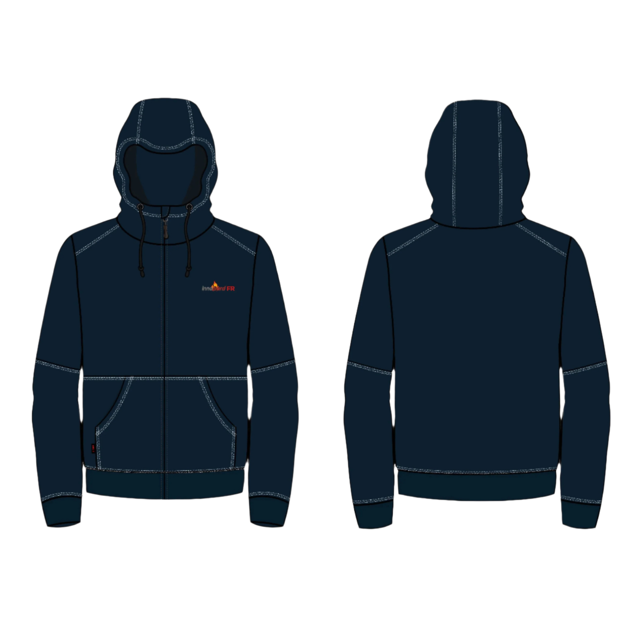 FR Cotton Fleece Jacket <br> With Zipper Front <br> Aramid Stitching Side <br> Pockets and Elastic <br> Rib <br> FR90ZHD