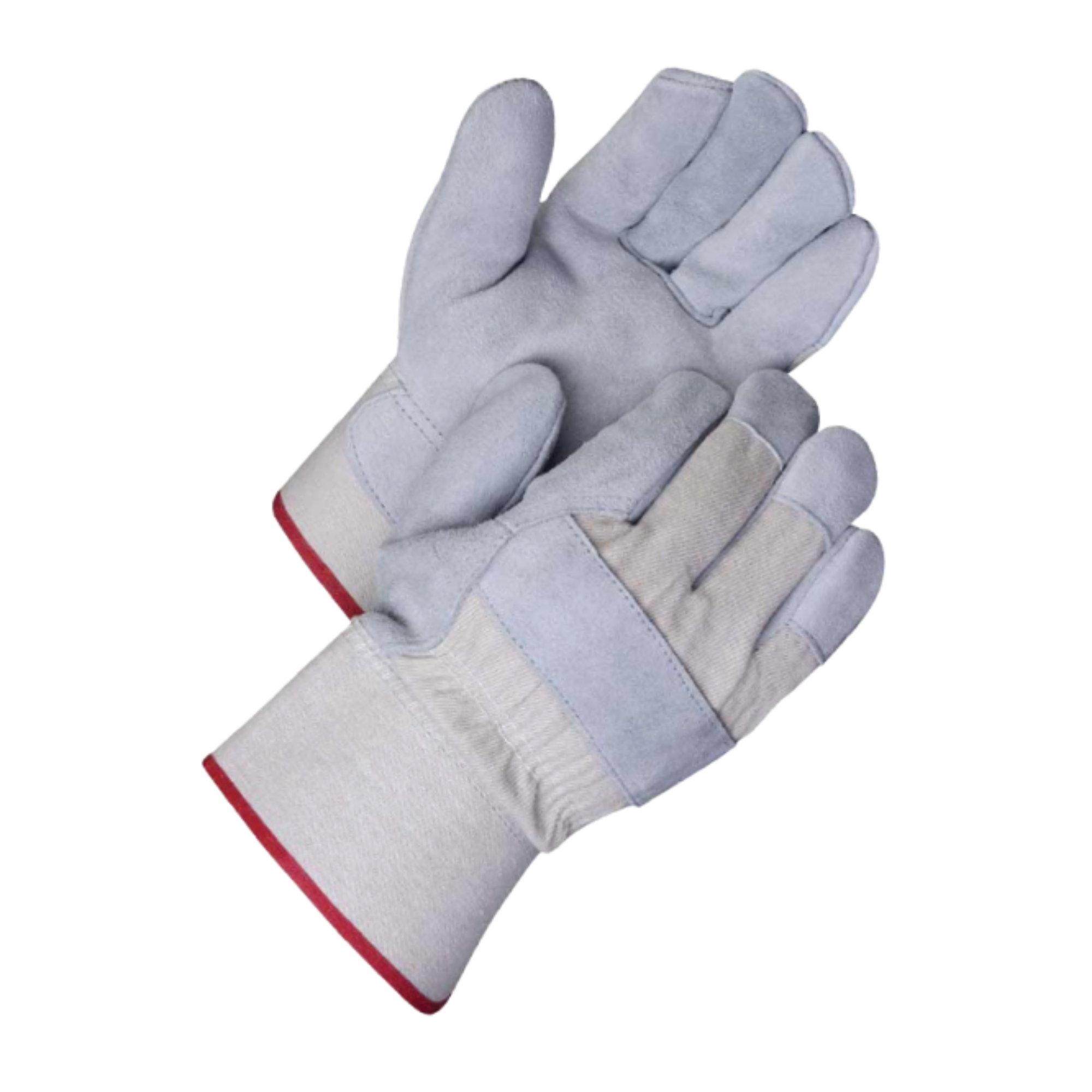 Regular Gray Split Cowhide Leather Palm Glove <br> 2 1/2" White Plasticized Safety Cuff <br> LP5289