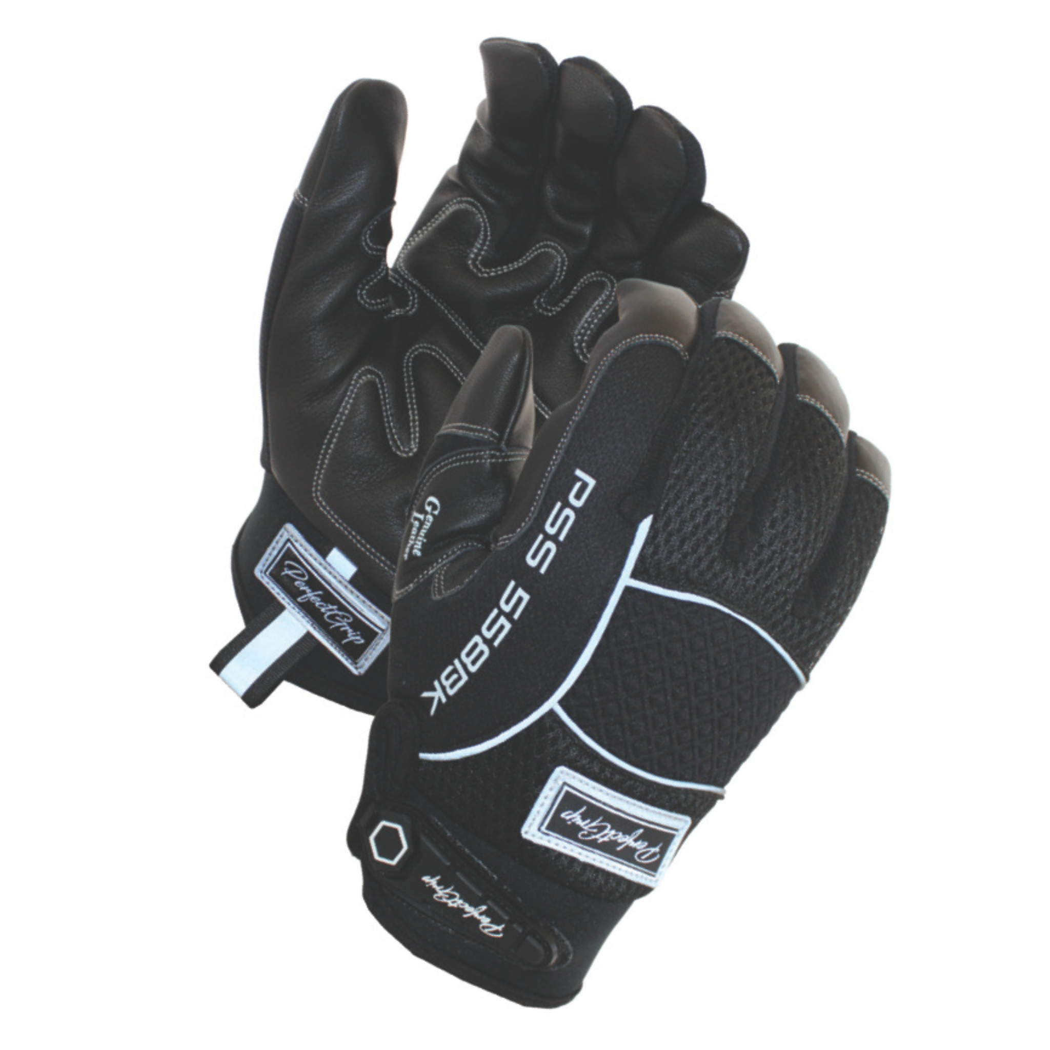 Black Goat Skin Leather Mechanic <br> Gloves with Fleece Lining <br> PSS558BK