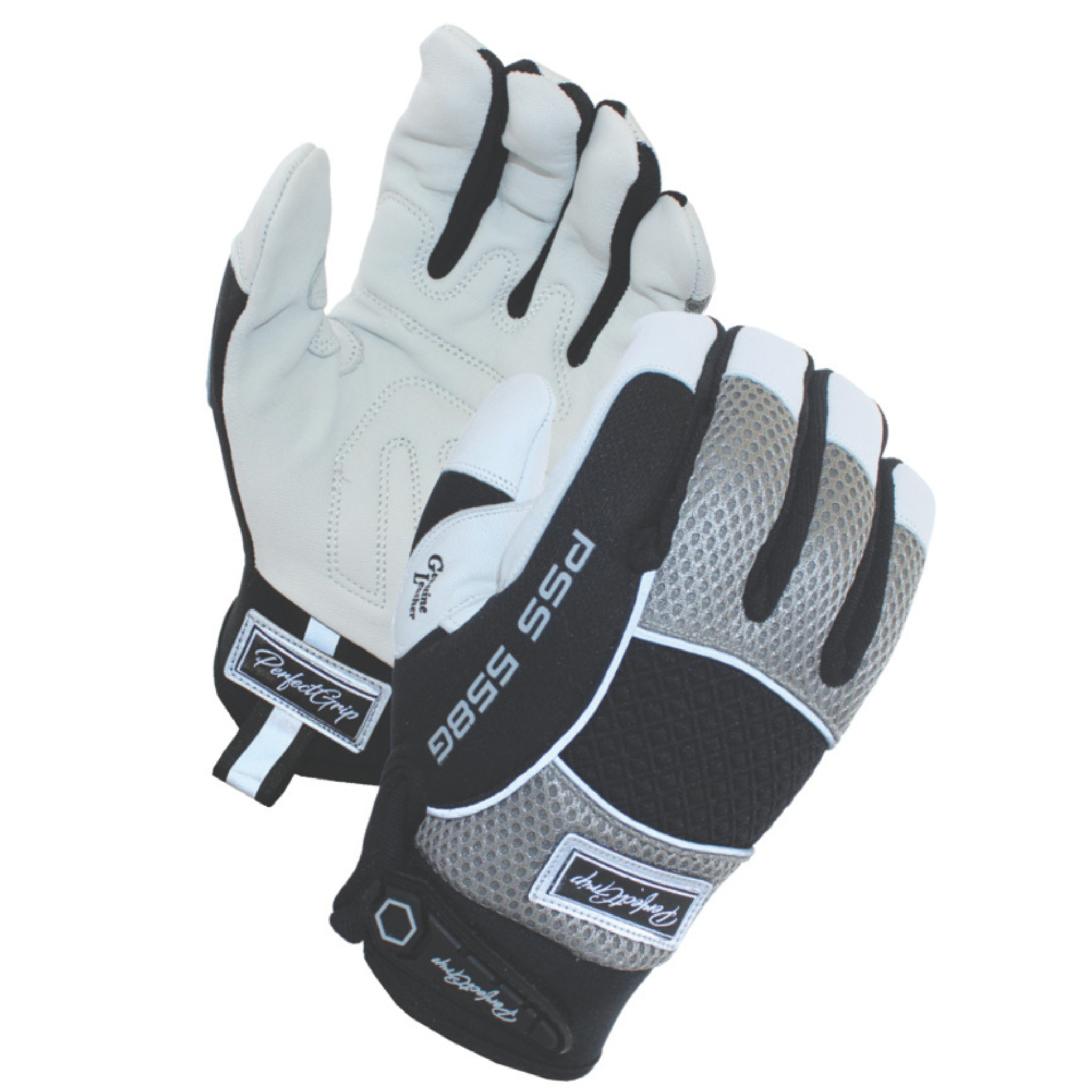 Goat Skin Leather Gray Mechanic <br> Gloves with Fleece Lining <br> PSS558G