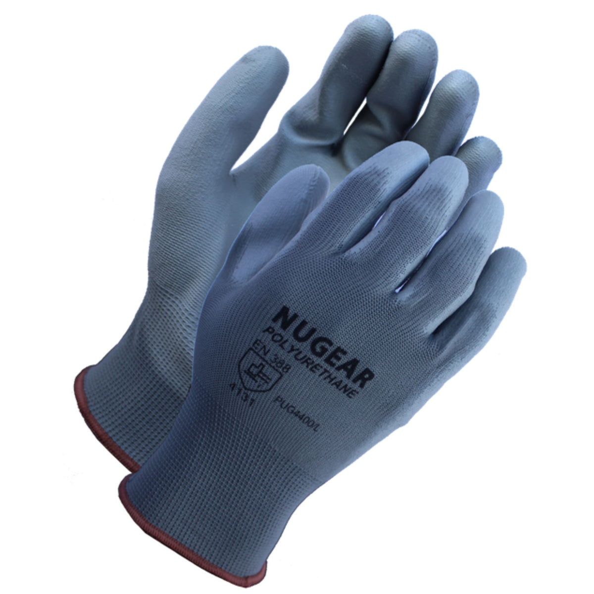 Polyurethane Protection Shell 13 Gauge, Gray Polyester Knit Shell Gray Polyurethane Palm Coated Glov ...