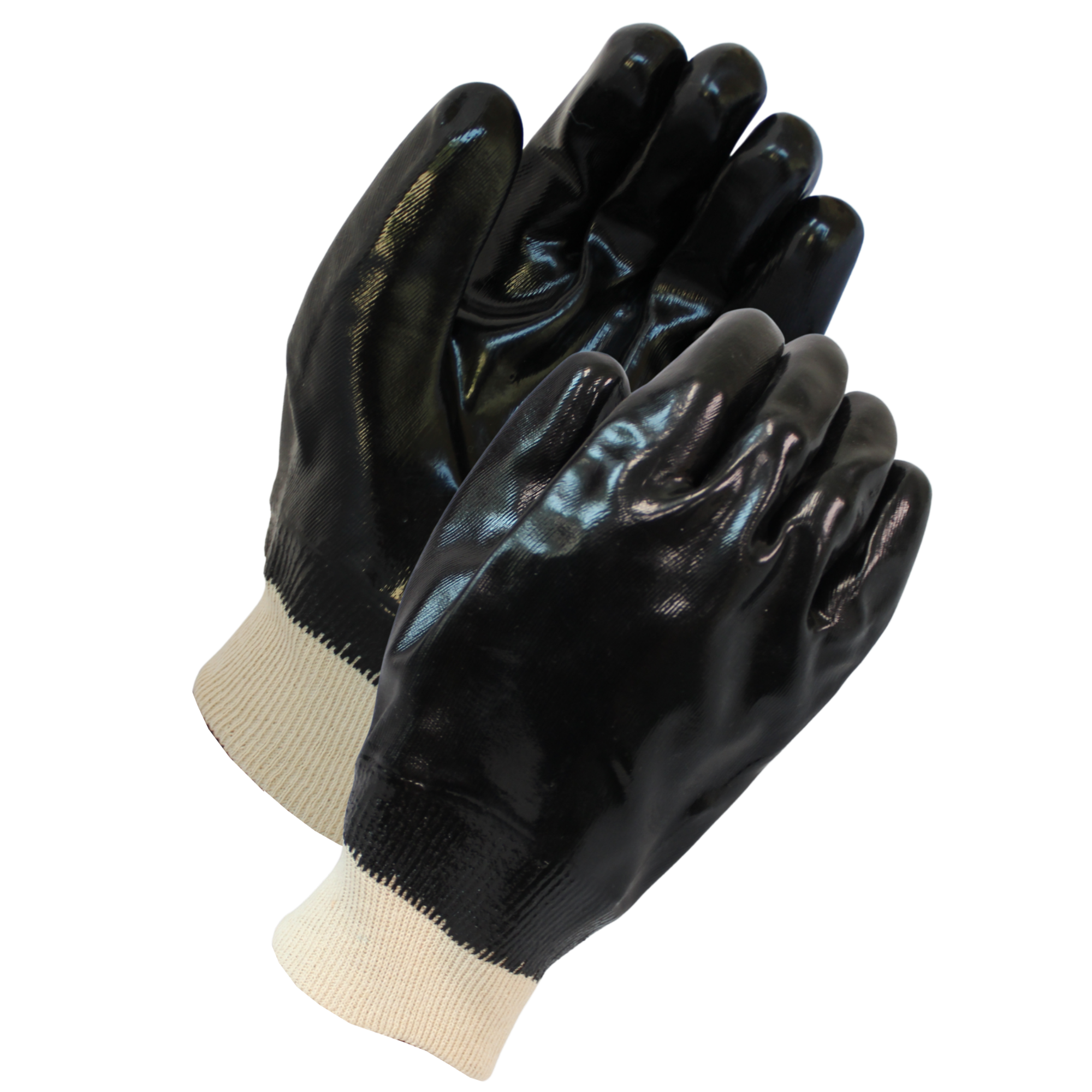 Black PVC Smooth Coated Knit Wrist <br> PV4251