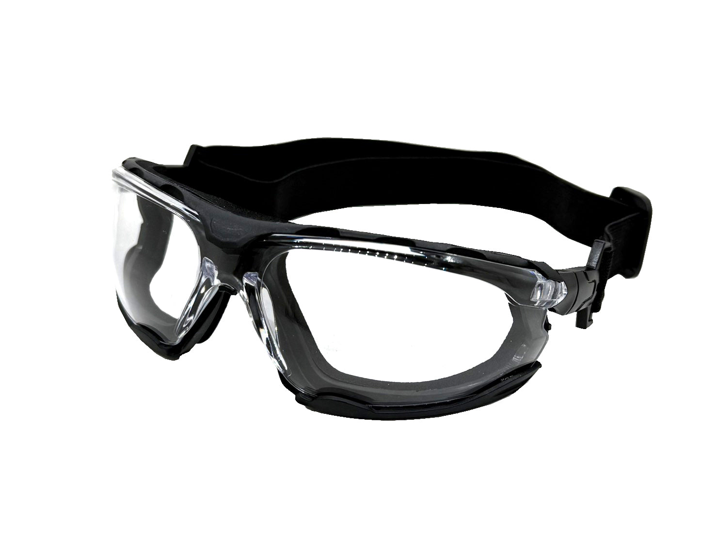 Full Frame Safety Glasses with Interchangeable Green Temples/Black Headband, Clear Lens and Anti-Scratch Coating <br> SG66C