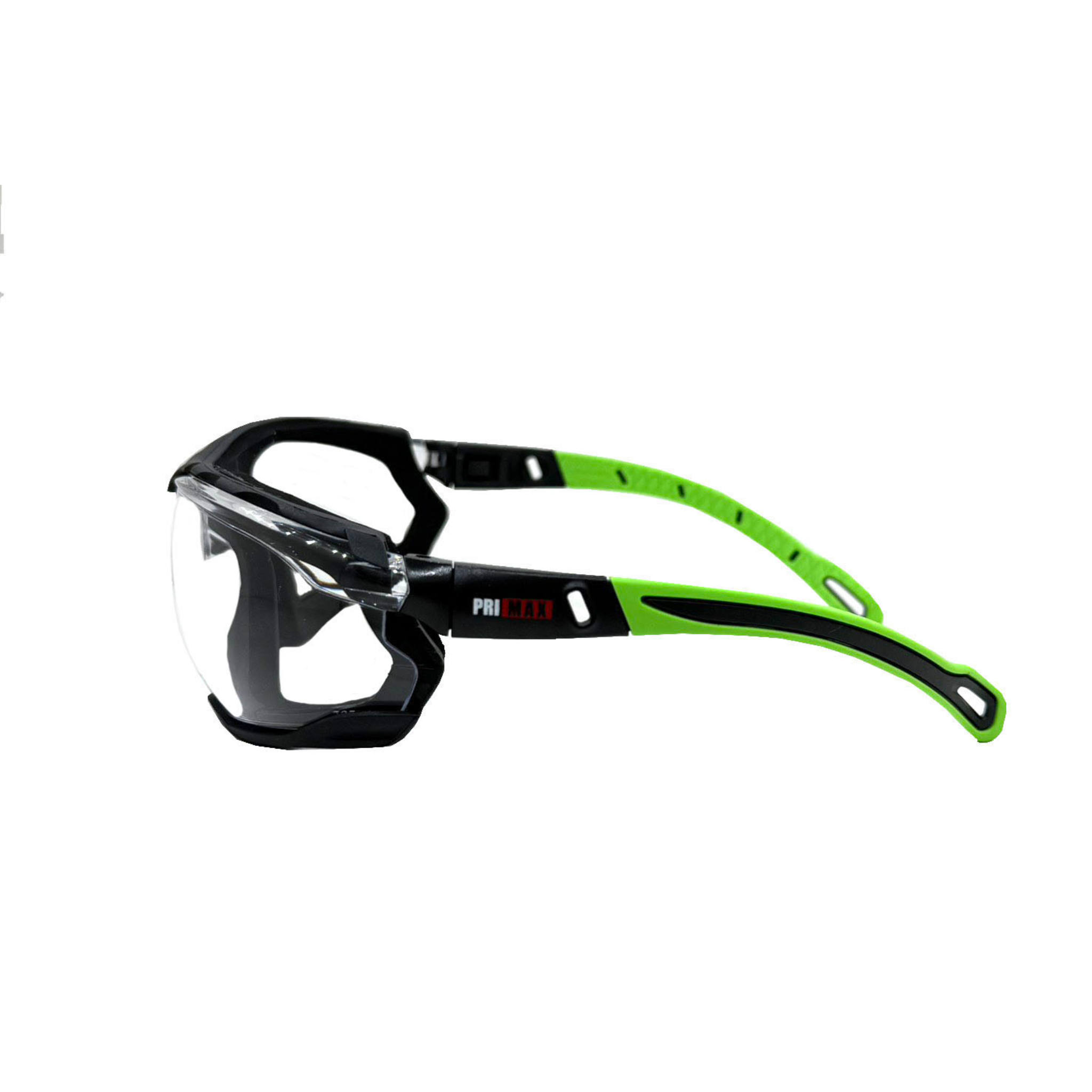 Full Frame Safety Glasses with Interchangeable Green Temples/Black Headband, Clear Lens and Anti-Scratch/Anti-Fog Coating <br> SG66C/AF