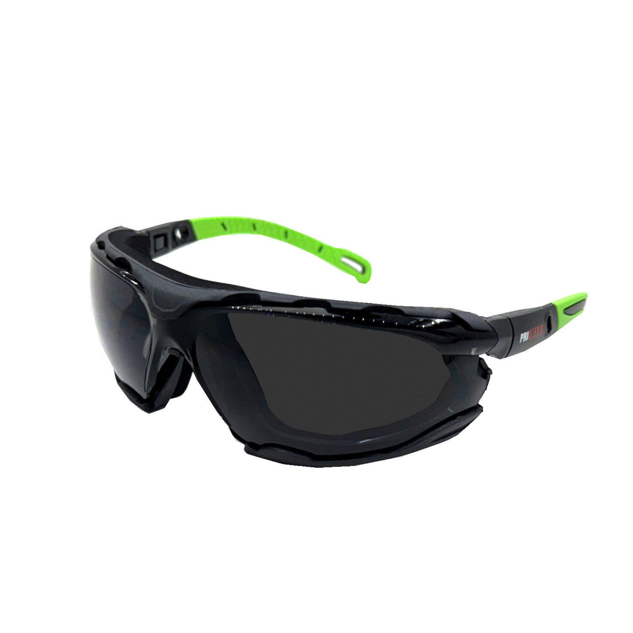 Full Frame Safety Glasses with Interchangeable Green Temples/Black Headband, Gray Lens and Anti-Scratch/Anti-Fog Coating <br> SG66G/AF
