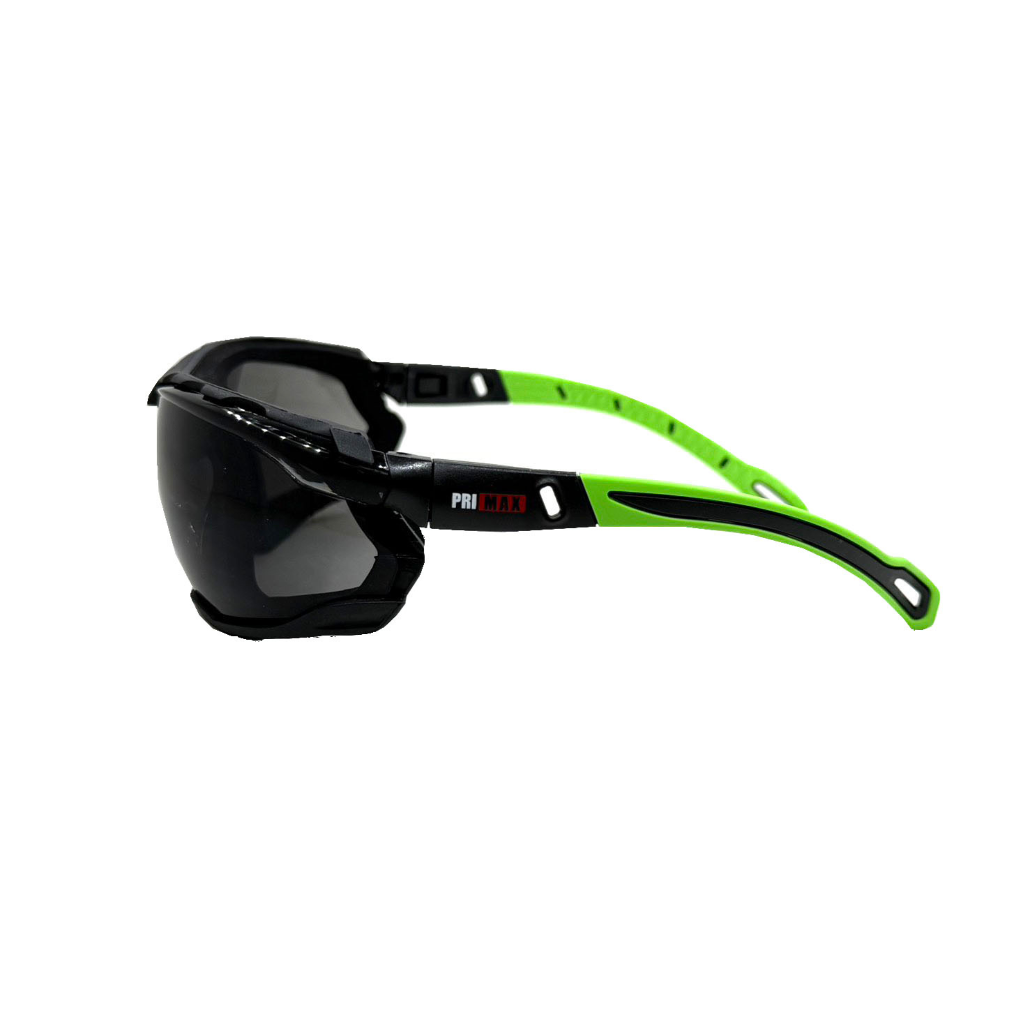 Full Frame Safety Glasses with Interchangeable Green Temples/Black Headband, Gray Lens and Anti-Scratch/Anti-Fog Coating <br> SG66G/AF