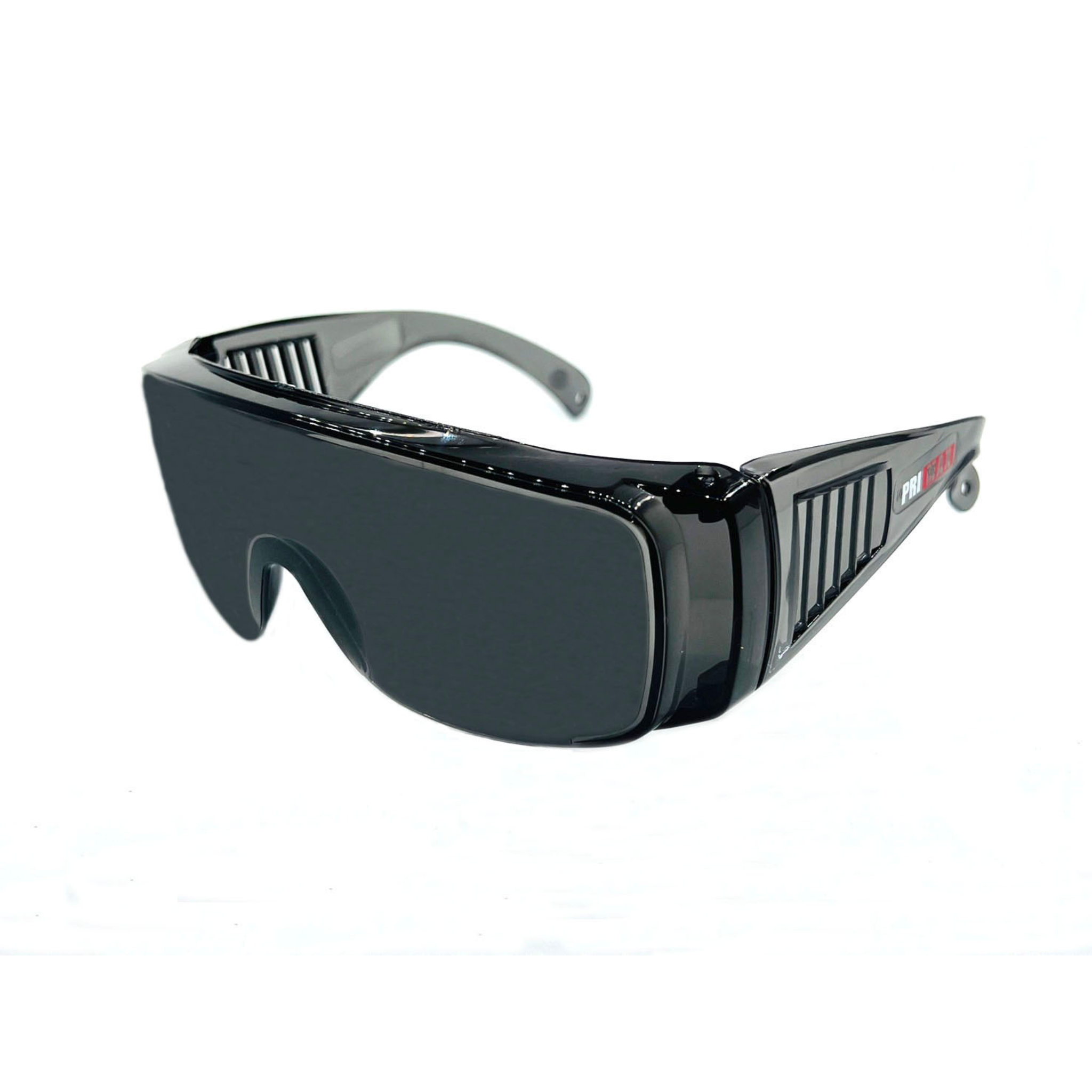 Over The Glasses Rimless Safety Glasses With Gray Temple and Gray Lens <br> SG80G