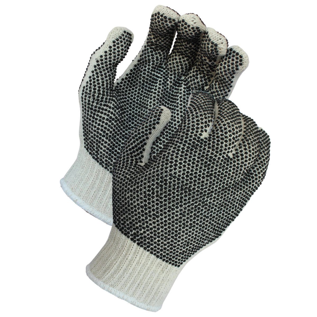 Medium Weight Seamless Cotton/Polyester Glove With One-Sided Black PVC Dotted Grip <br> SK6715Q