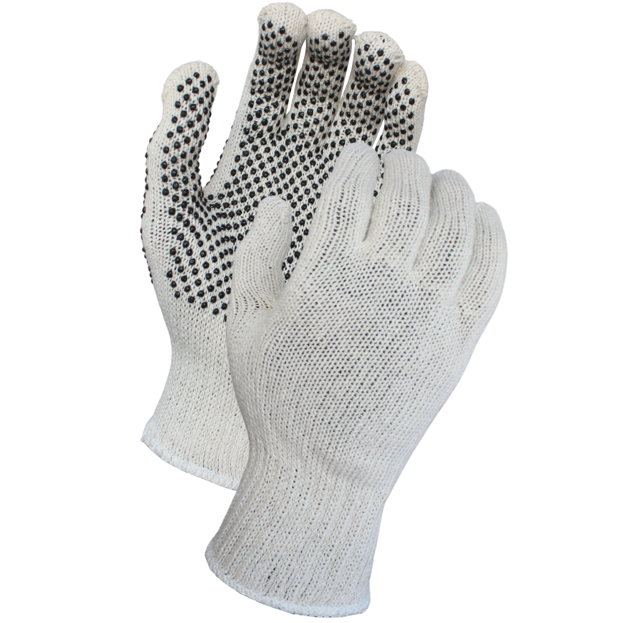 Standard Weight Seamless Cotton/Polyester Glove With One-Sided Black PVC Dotted Grip <br> SK6716