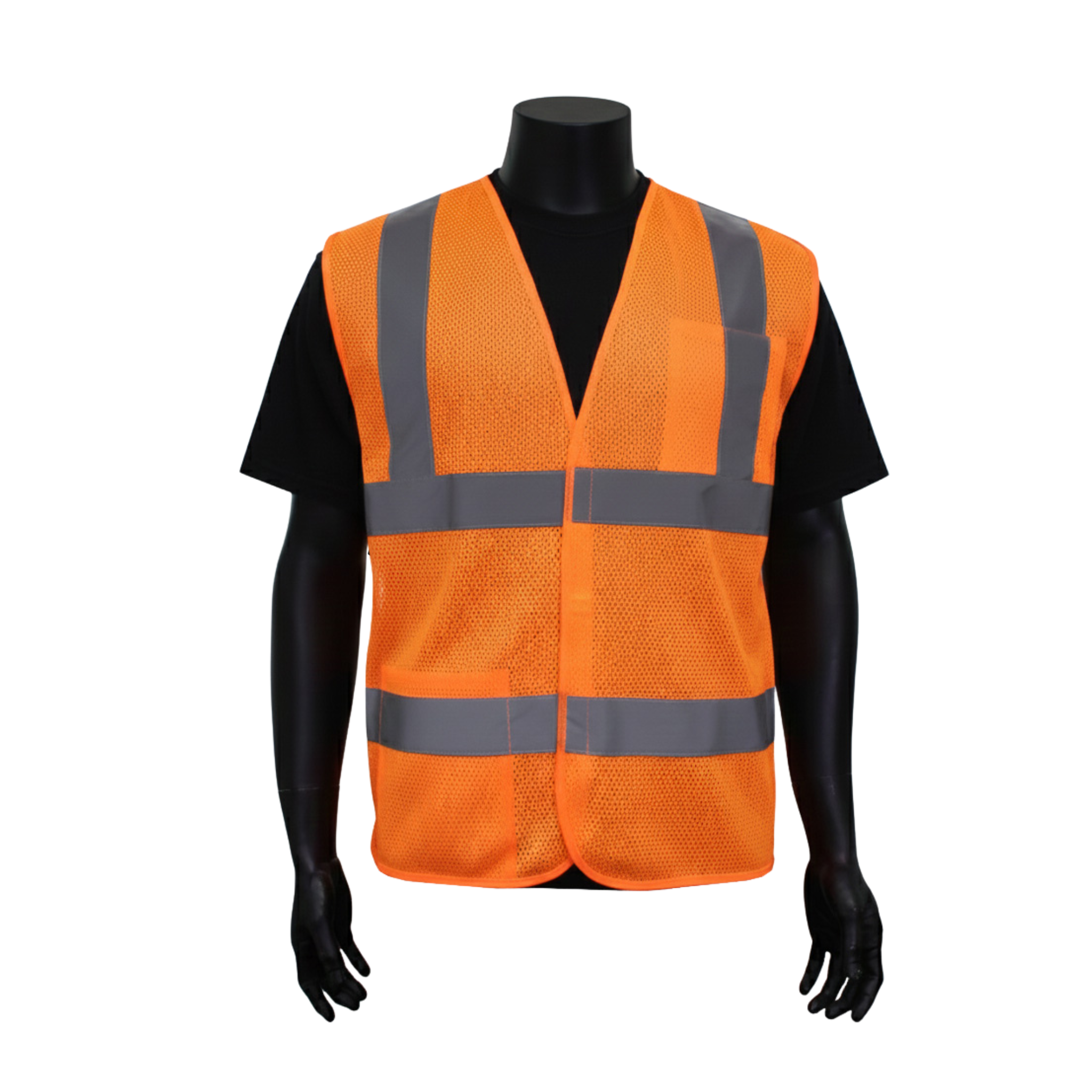 ANSI TYPE R CLASS 2 <br>HI-VIZ ORANGE 5-POINT BREAKAWAY SAFETY VEST <br> SV2605F