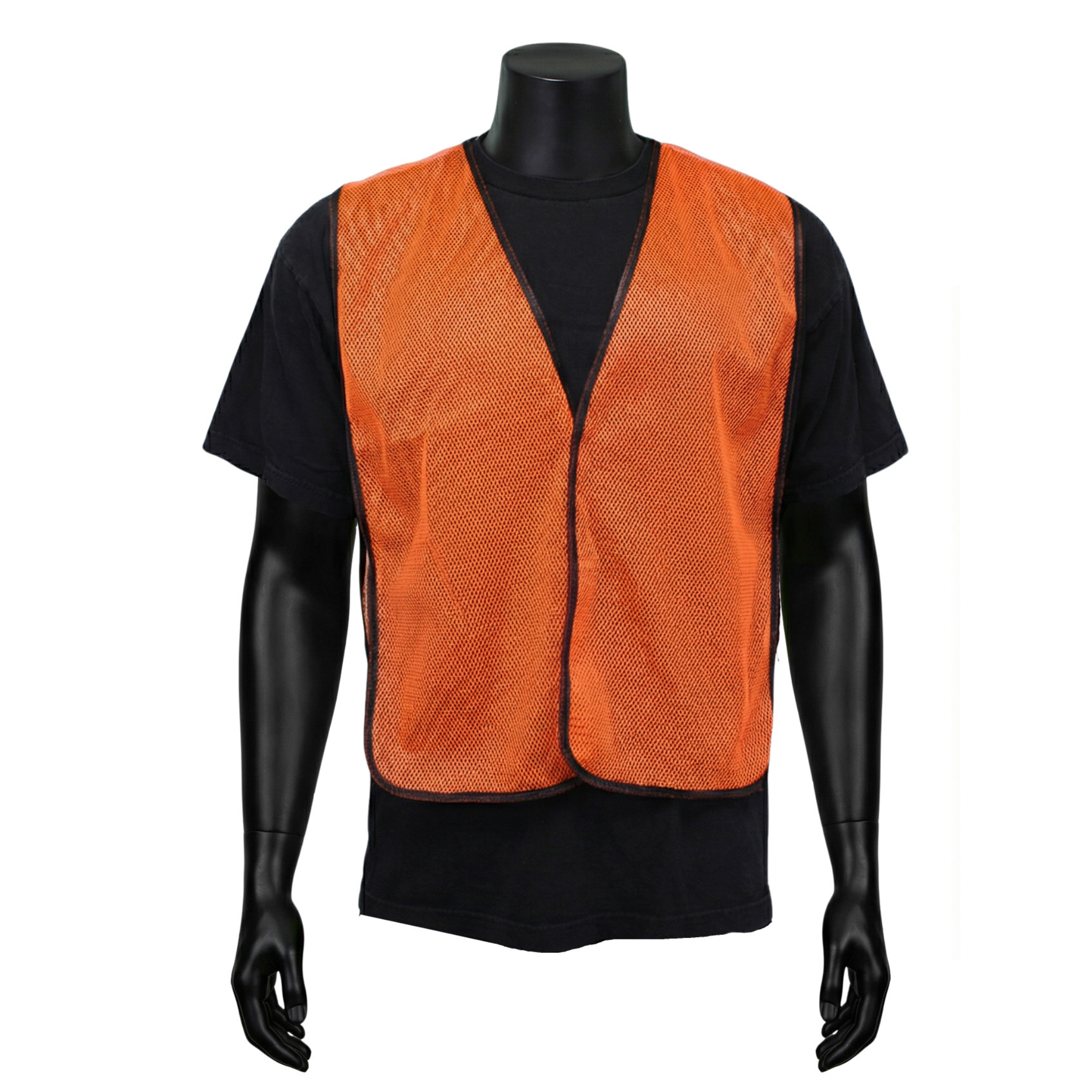 NON-ANSI<br>HI-VIZ ORANGE MESH SAFETY VEST <br> SVN600F
