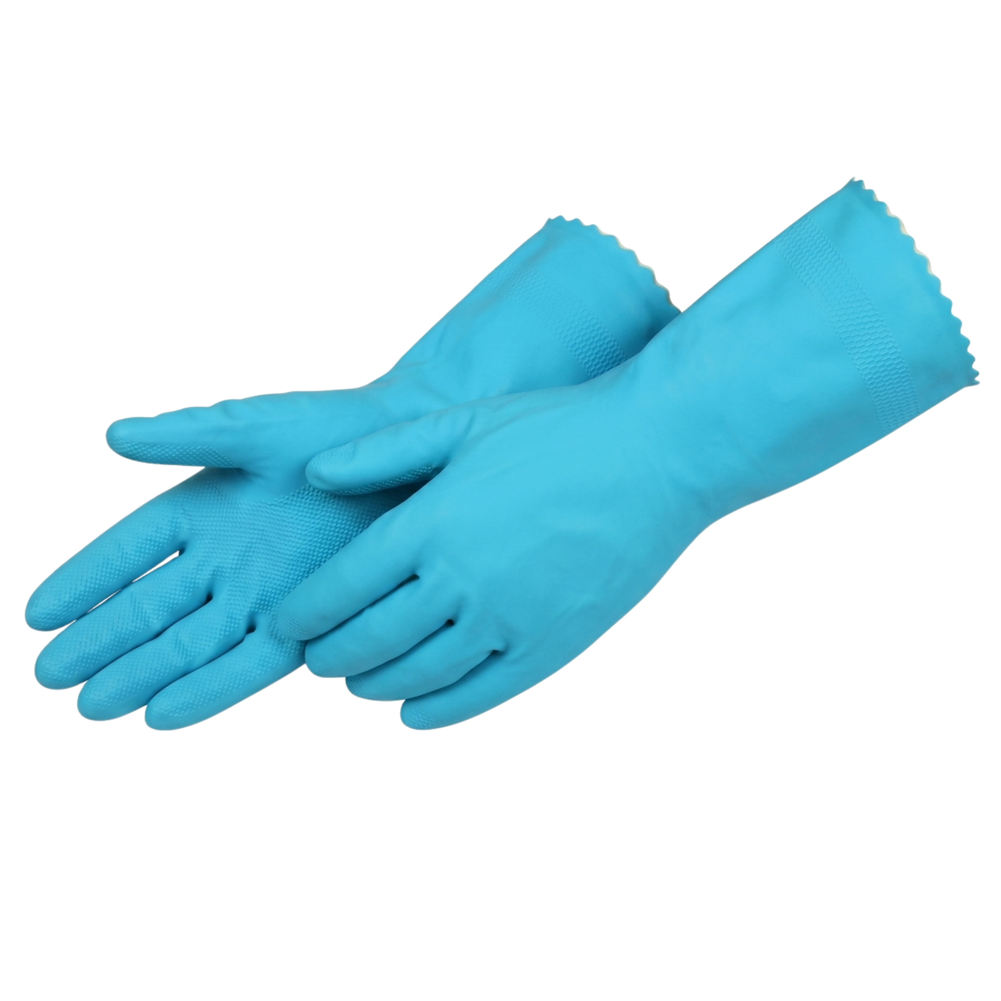18 Mil Blue Latex Household Flock Lined Glove <br> 3370B