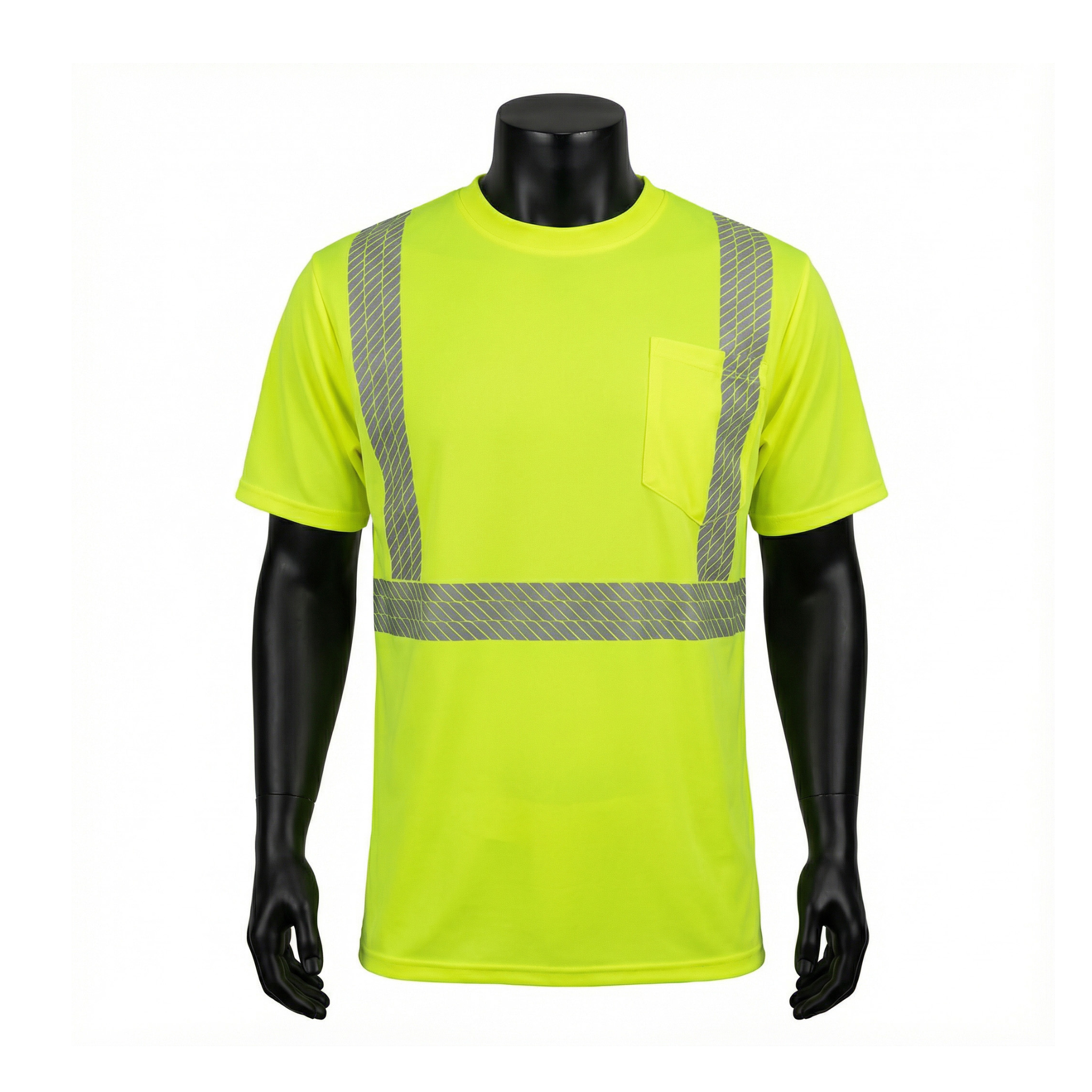 ANSI TYPE R CLASS 2 <br> HI-VIZ LIME GREEN SHORT SLEEVE MOISTURE WICKING T-SHIRT <br> SV2661G