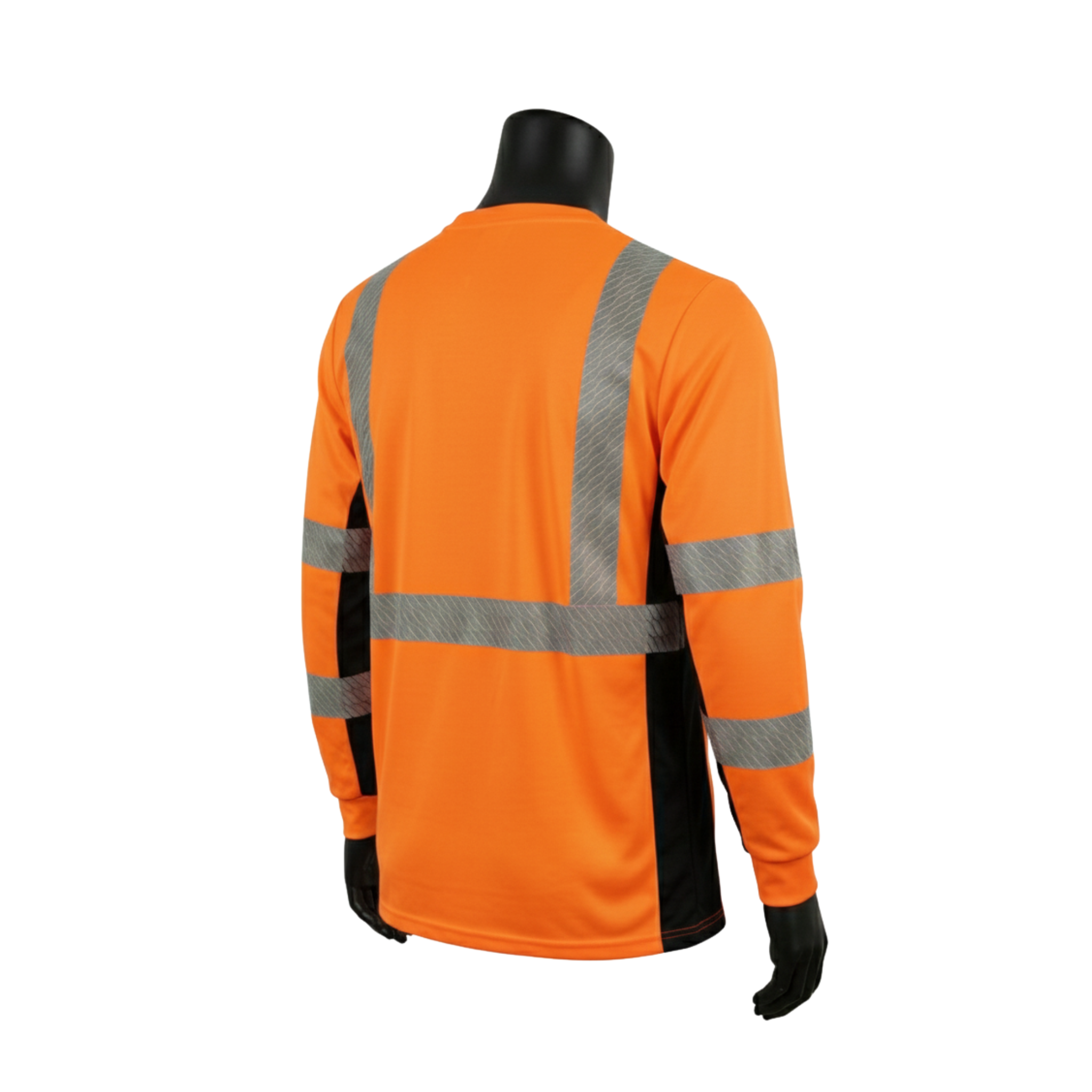 ANSI TYPE R CLASS 3 <br> HI-VIZ LIME ORANGE LONG SLEEVE MOISTURE WICKING T-SHIRT <br> SV3670F