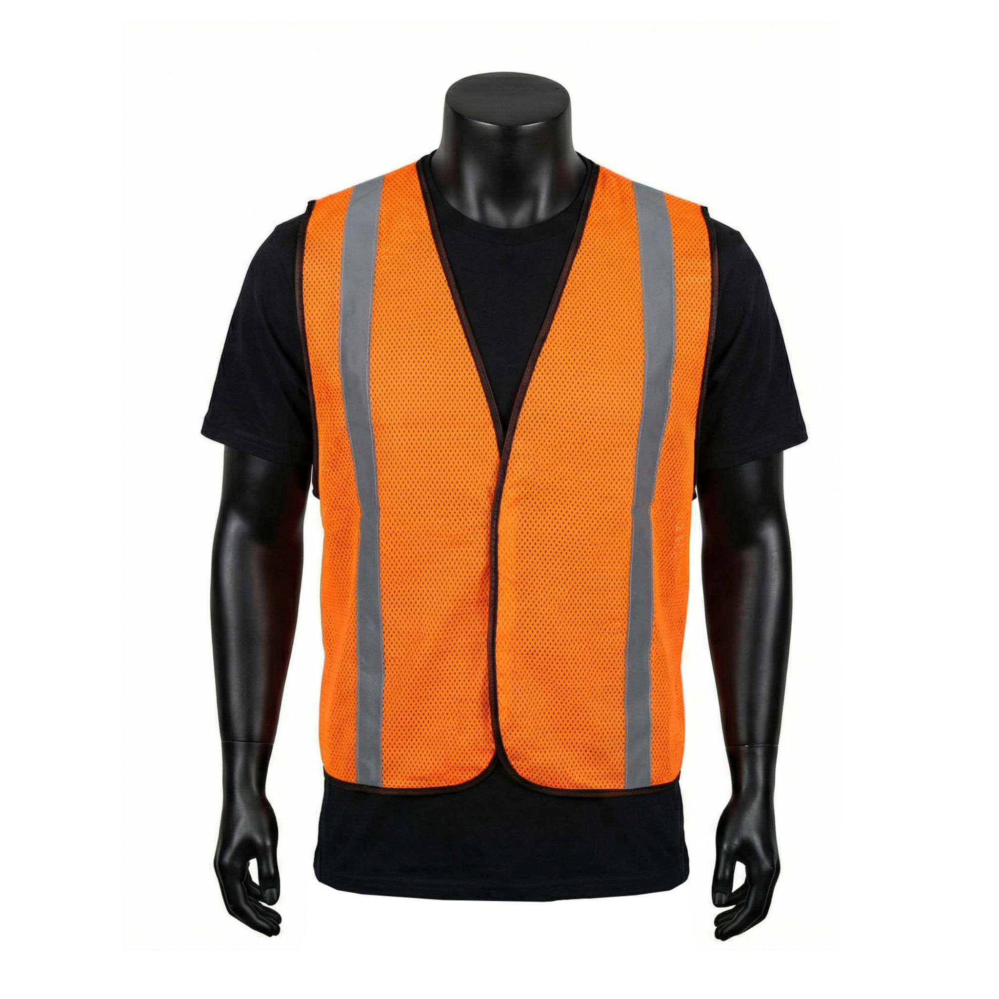 NON-ANSI <br>HI-VIZ ORANGE MESH SAFETY VEST<br> SVN601F