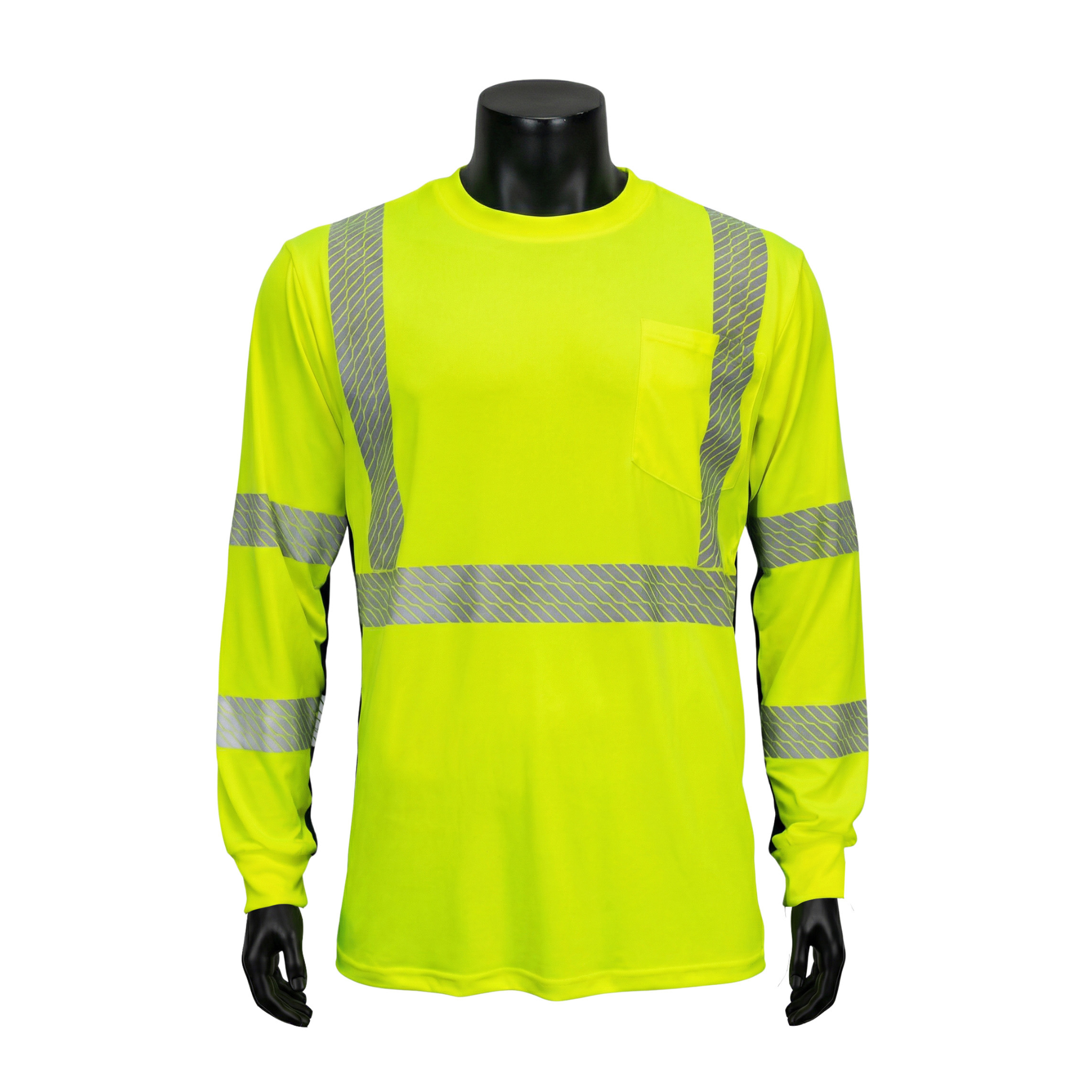 ANSI TYPE R CLASS 3 <br> HI-VIZ LIME GREEN LONG SLEEVE MOISTURE WICKING T-SHIRT <br> SV3670G