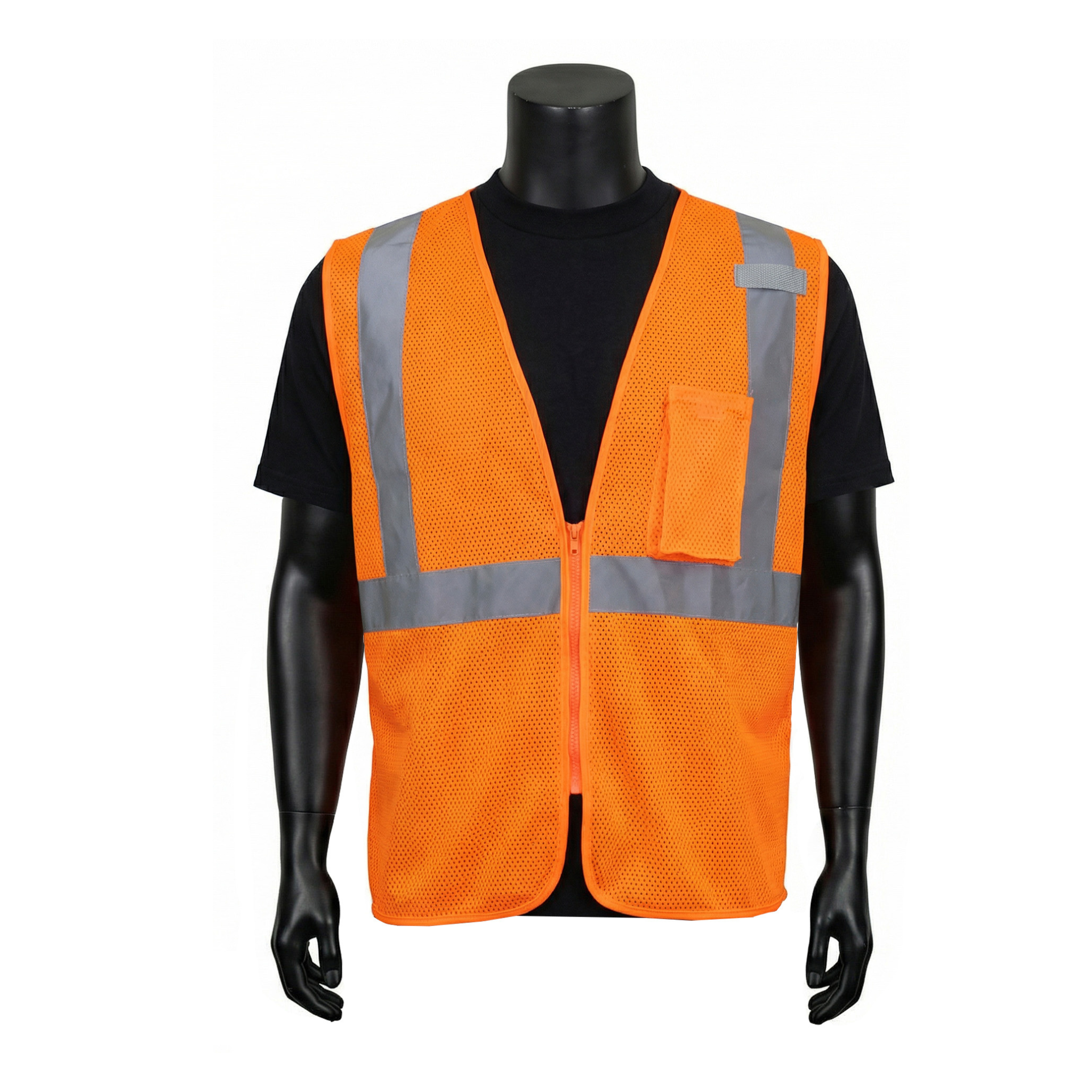 ANSI TYPE R CLASS 2 <br>HI-VIZ ORANGE VALUE MESH SAFETY VEST <br> SV2602F