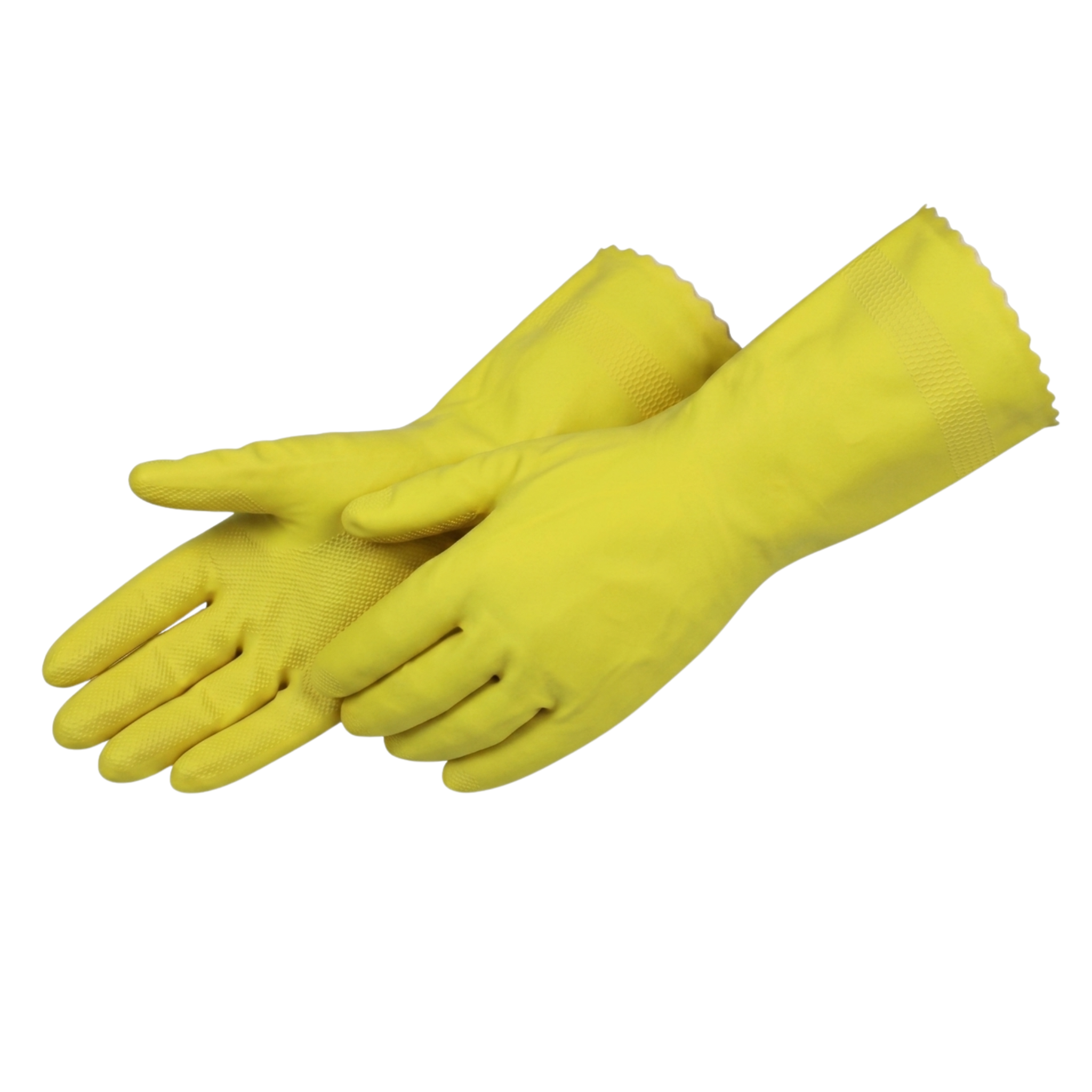 18 Mil Yellow Household Flock Lined Latex Glove<br> 3370